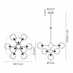 Regal 10LT Multi Arm Pendant - Various Colours