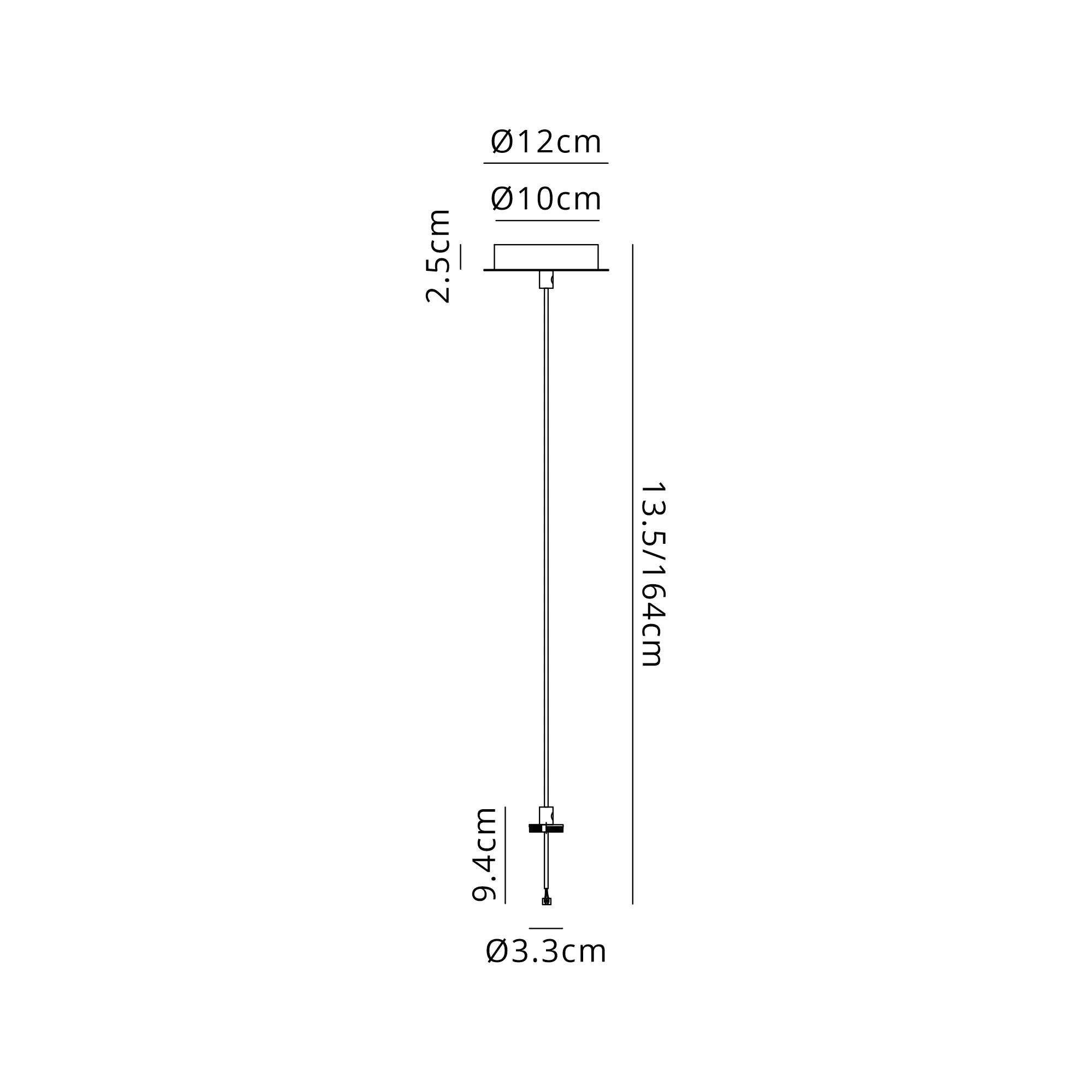 Segal IP44 Light Pendant With Tube - Various Sizes and Colours