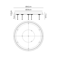 Segal IP44 Ceiling Light- Various Sizes and Colours
