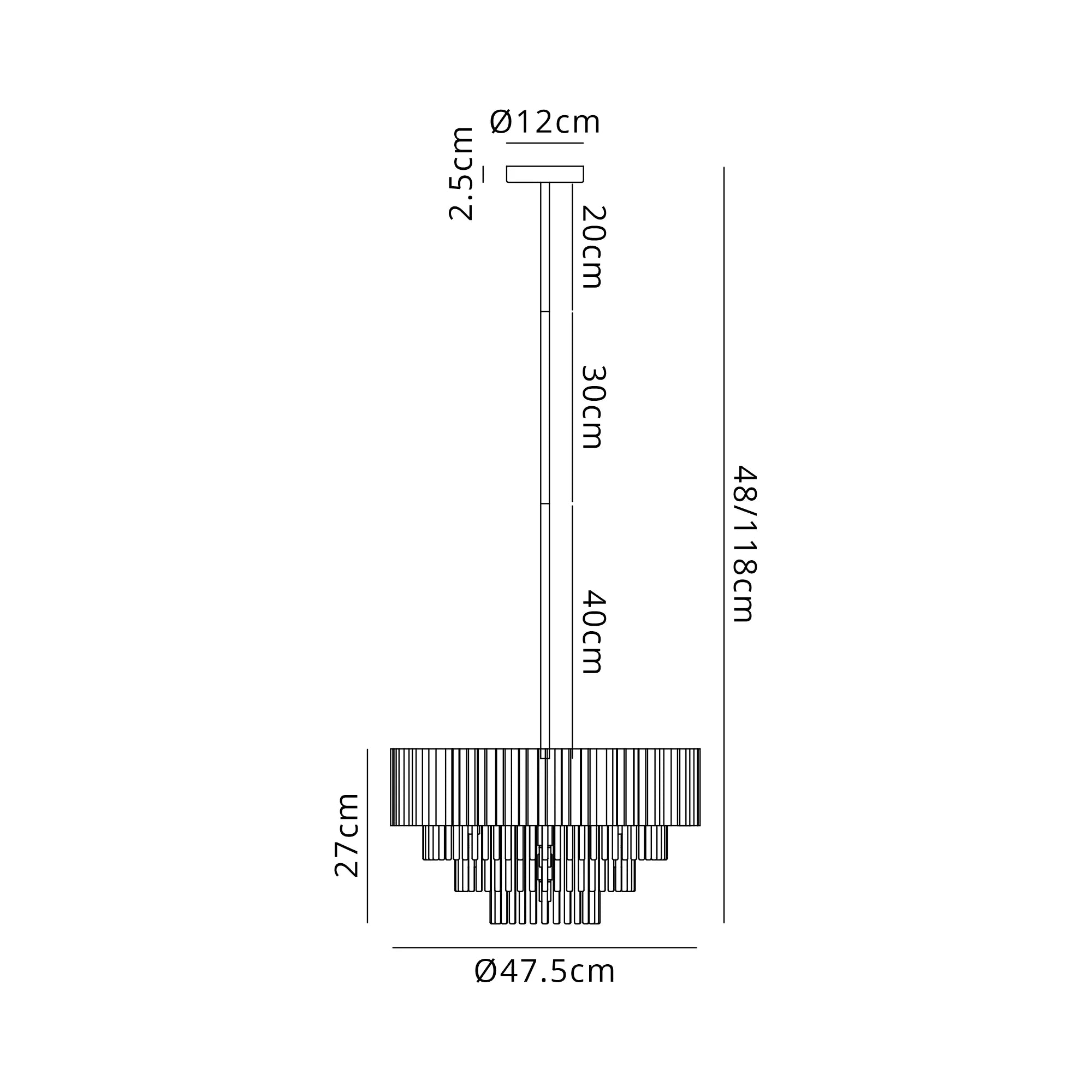 Kyabram Fixed Pendant, 4/9/11 Light G9- Oxidised Coffee/ Grey Finishes