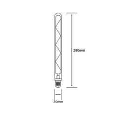 Classic Deco LED 280mm Tubular Z E14 Dimmable 6W 2700K Warm White, 500lm, Clear Glass