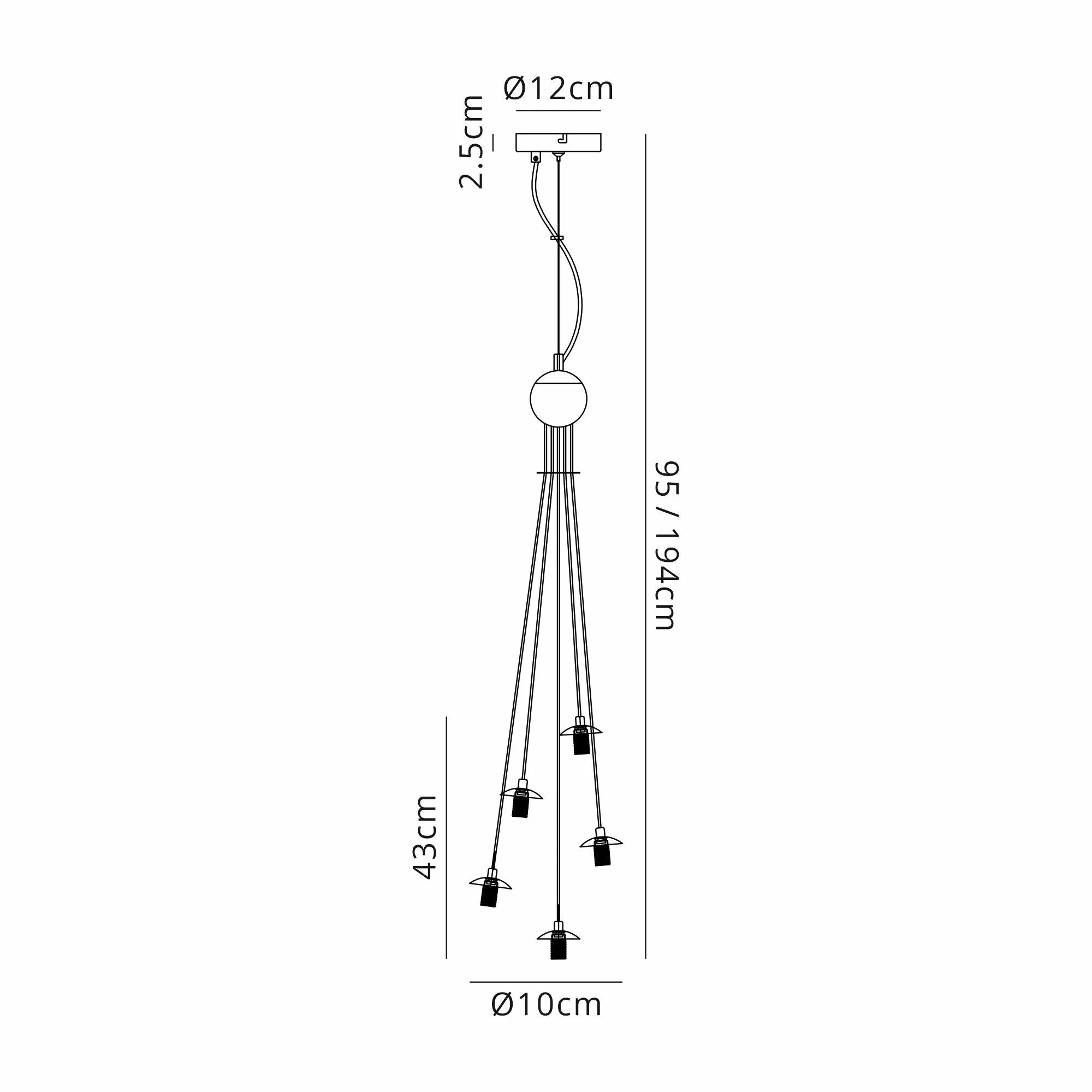 Seville 5 Light Cluster Pendant G9