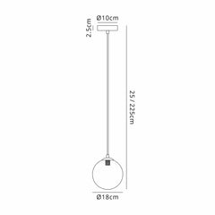 Seville 1LT IP20 18cm Single Pendant - Various Colours
