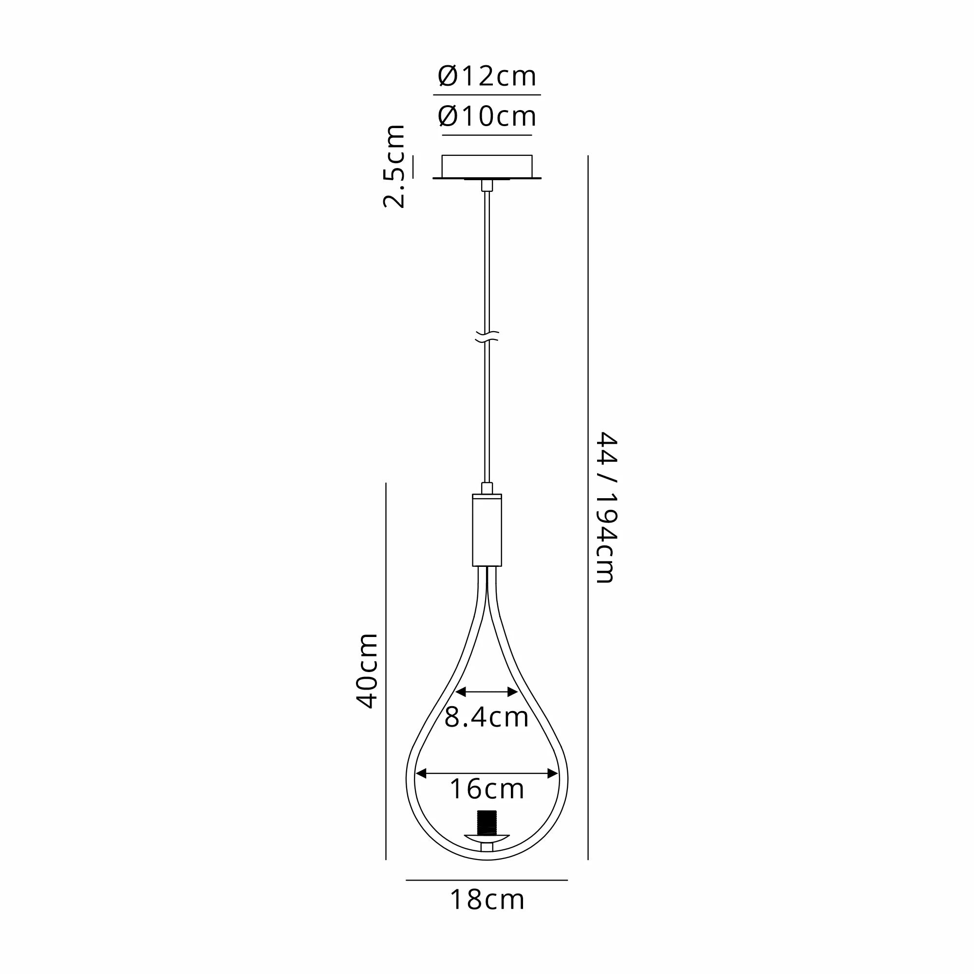 Finchley Teardrop Pendant/Semi Ceiling Convertible