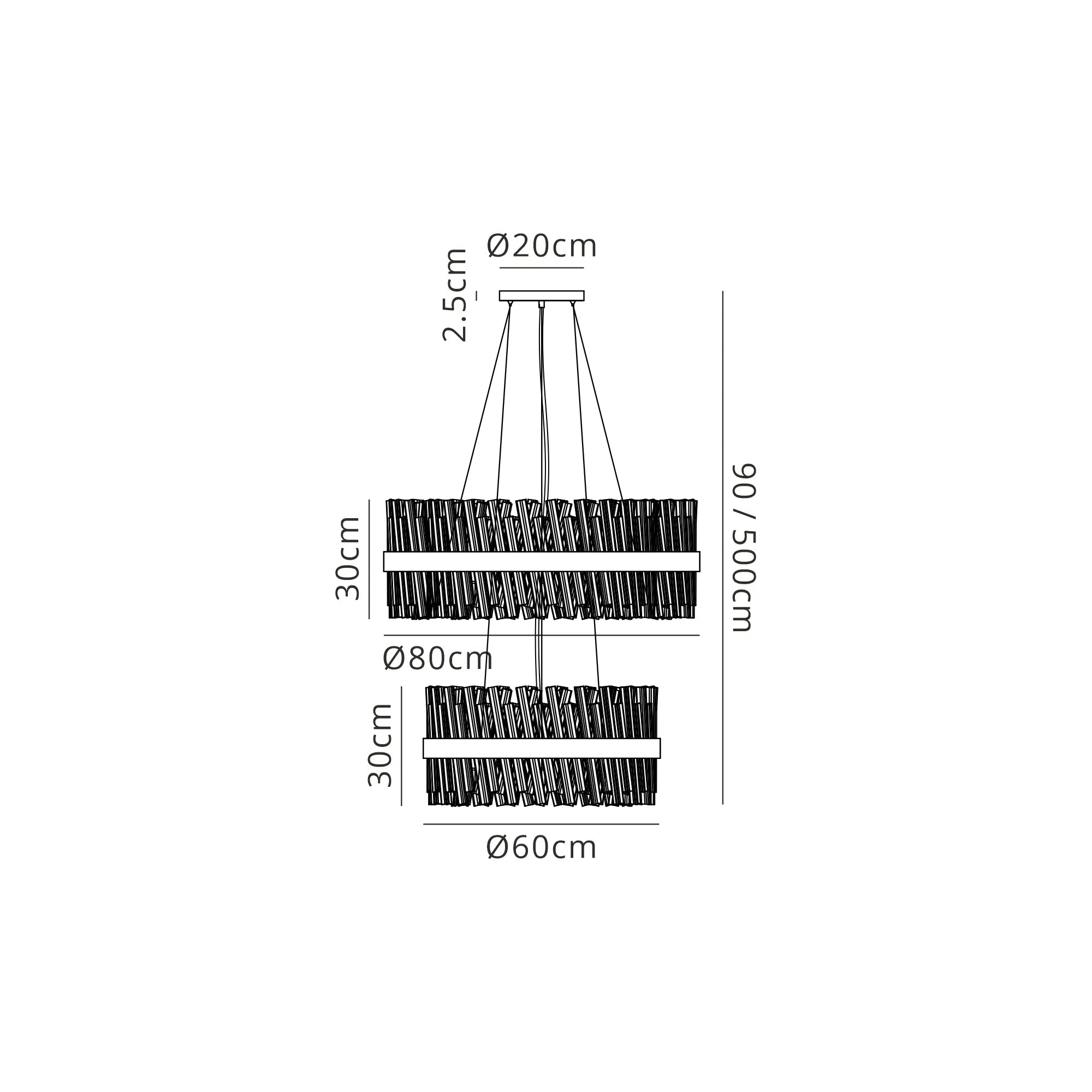 Bellina 2/3/4 Tier Chandelier - Various Sizes & Finishes
