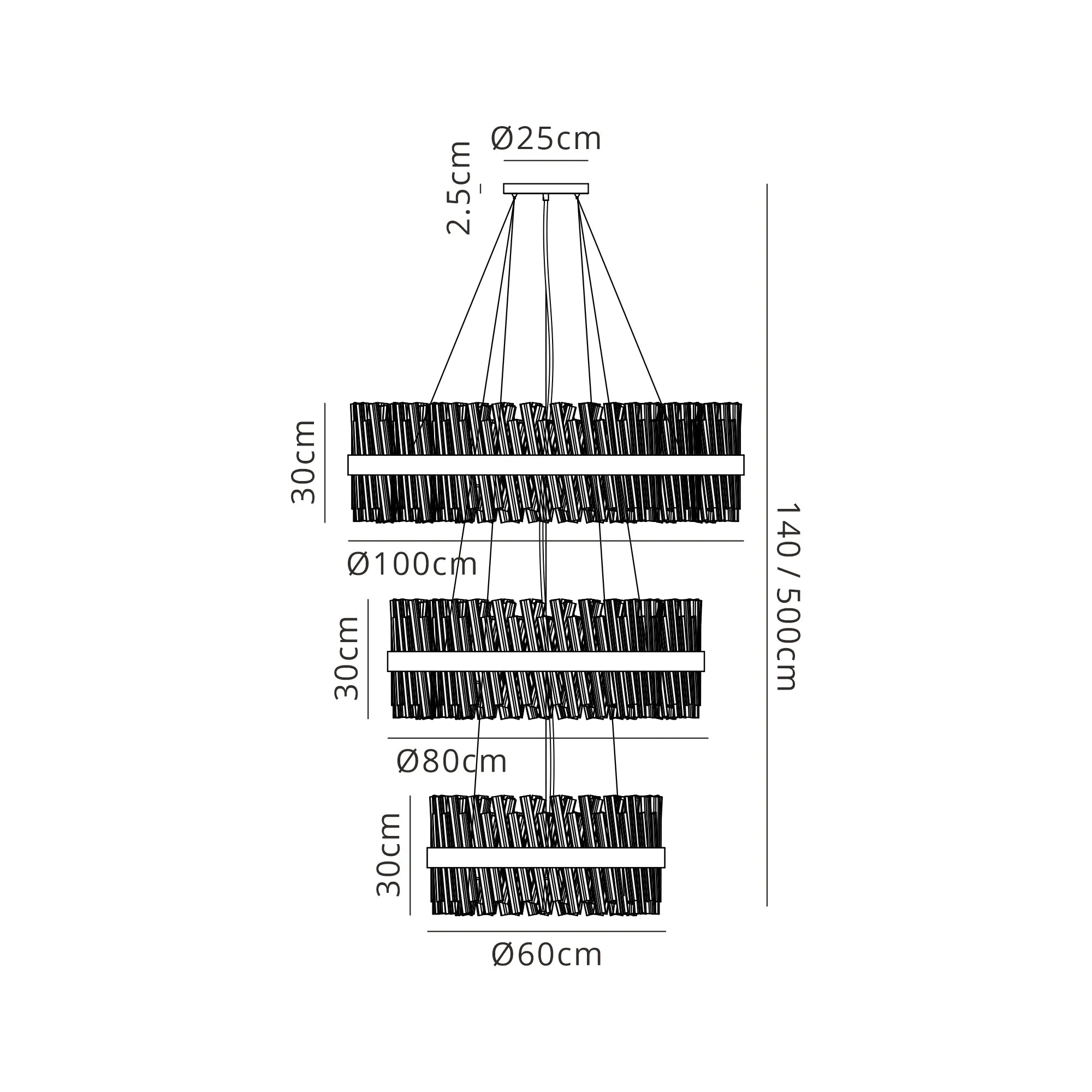 Bellina 2/3/4 Tier Chandelier - Various Sizes & Finishes