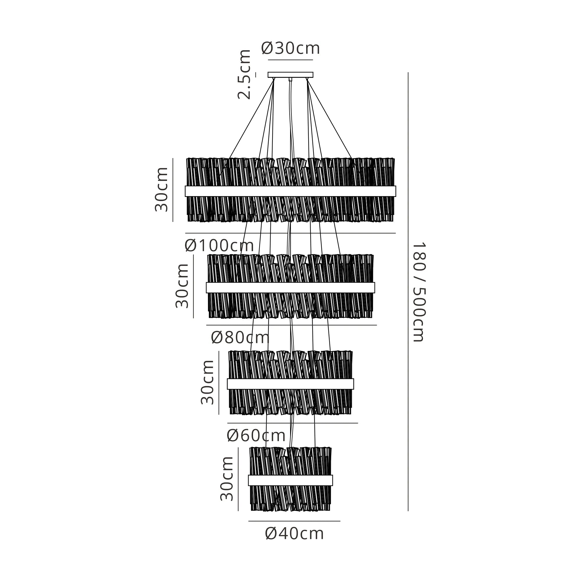 Bellina 2/3/4 Tier Chandelier - Various Sizes & Finishes