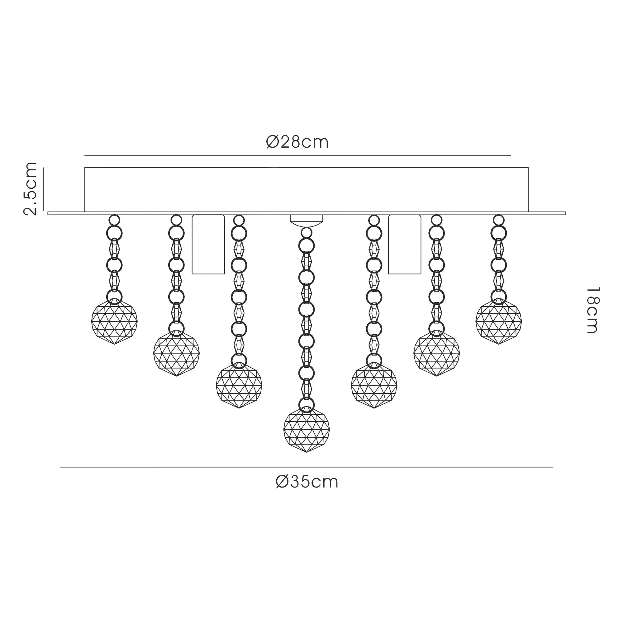 Dahlia 4/6Lt Flush Ceiling Crystal Light-  French Gold/ Polished Chrome