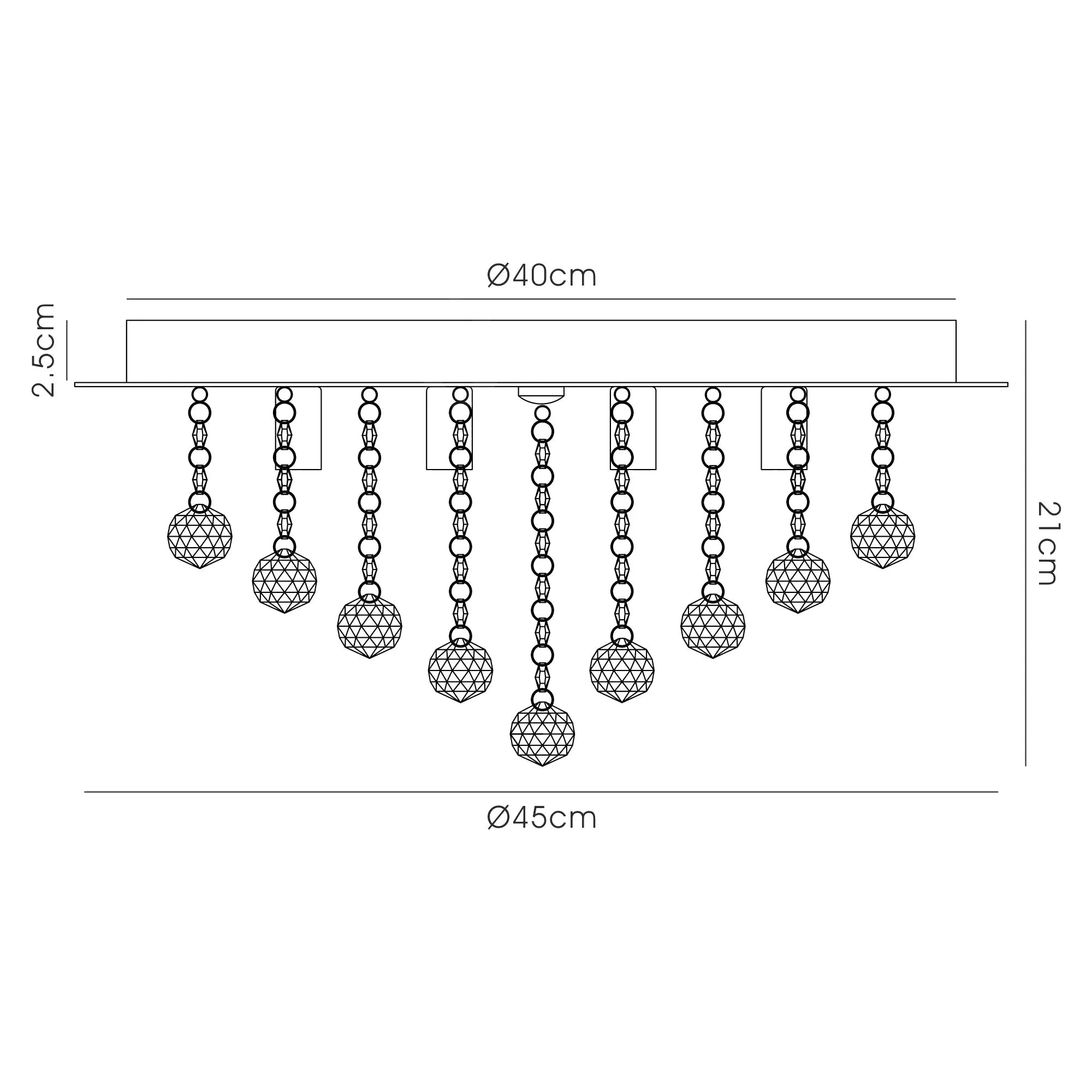 Dahlia 4/6Lt Flush Ceiling Crystal Light-  French Gold/ Polished Chrome