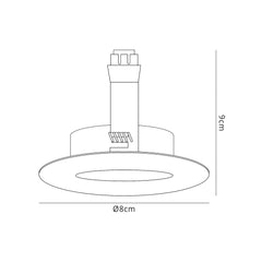 Hudson 8.4cm GU10 Fixed Downlight White (Lamp Not Included), Cut Out: 60mm