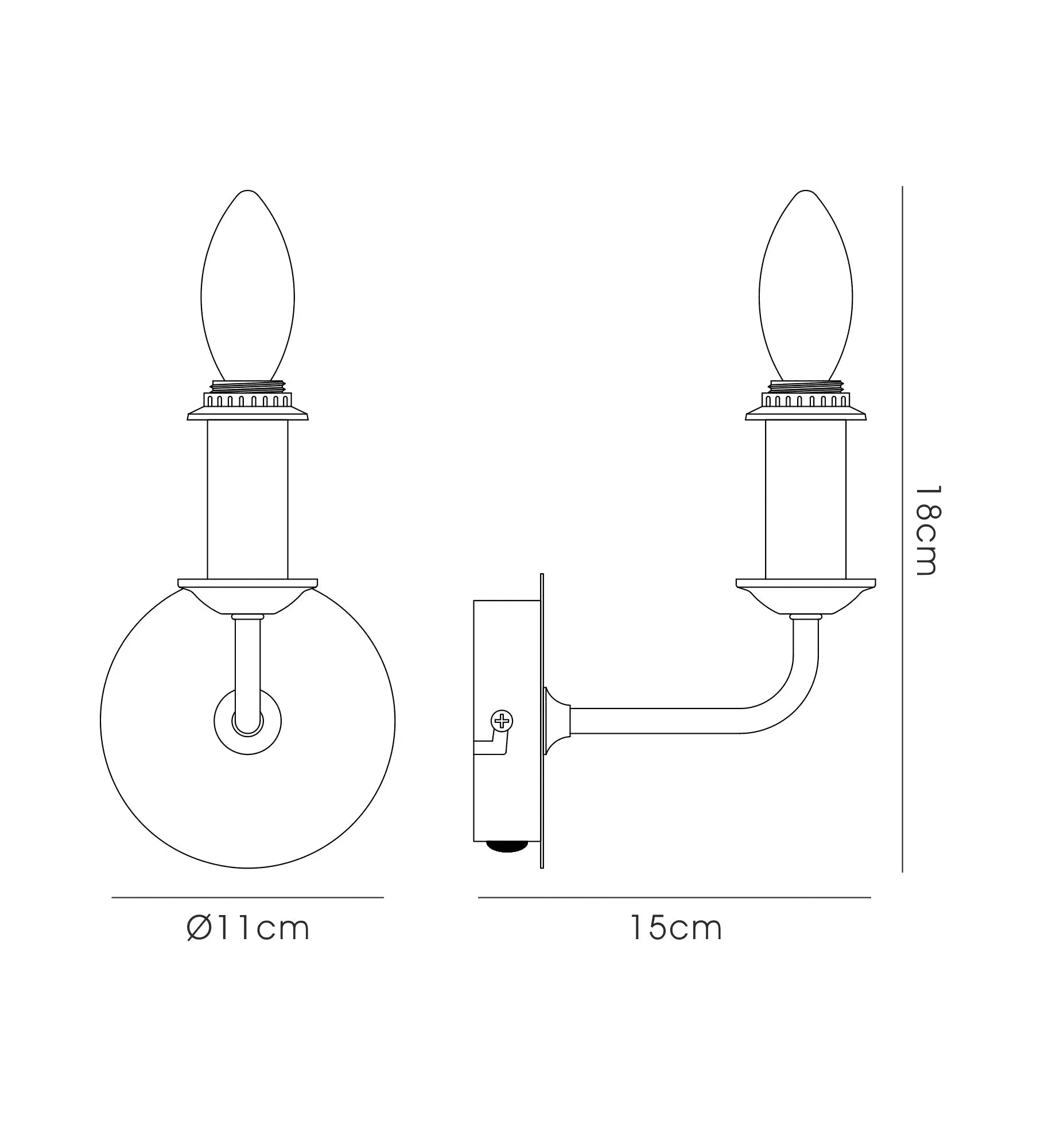 Banyan 1 Light Switched Wall Lamp Without Shade, Antique Brass - Promotional Offer