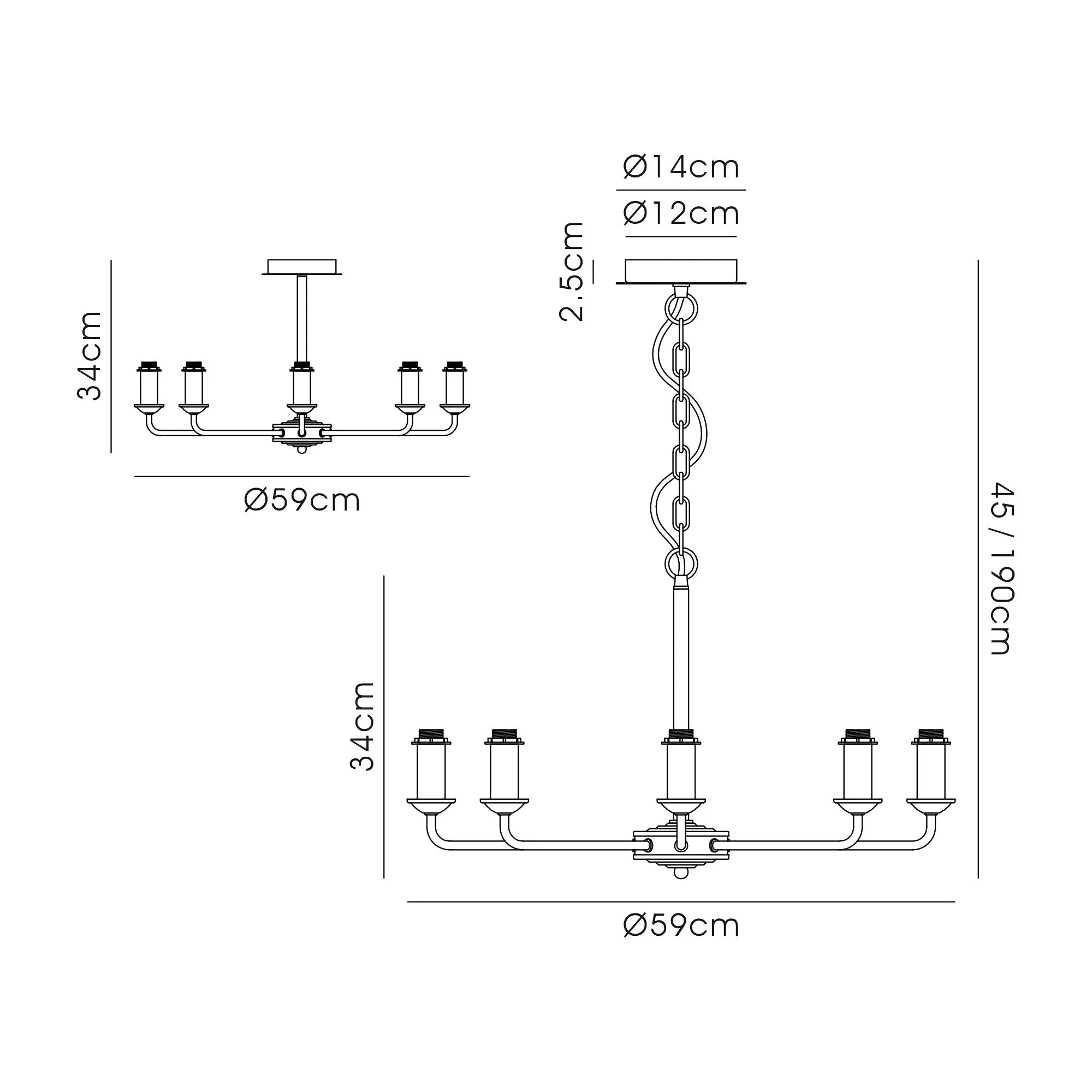 Banyan 8 Light Multi Arm Pendant/Semi Flush Without Shade Antique Brass