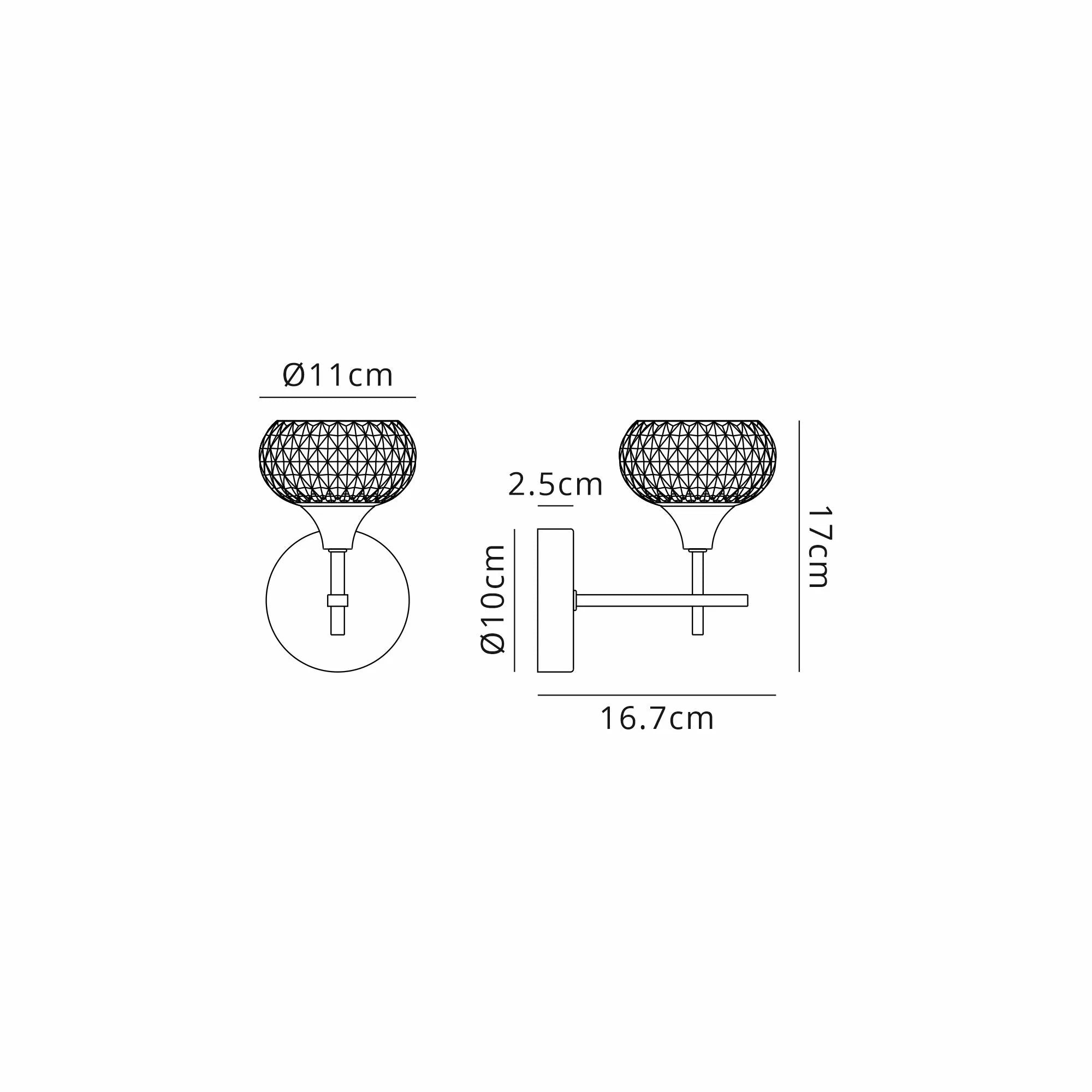Aria Wall Light G9- Polished Chrome/ Satin Black
