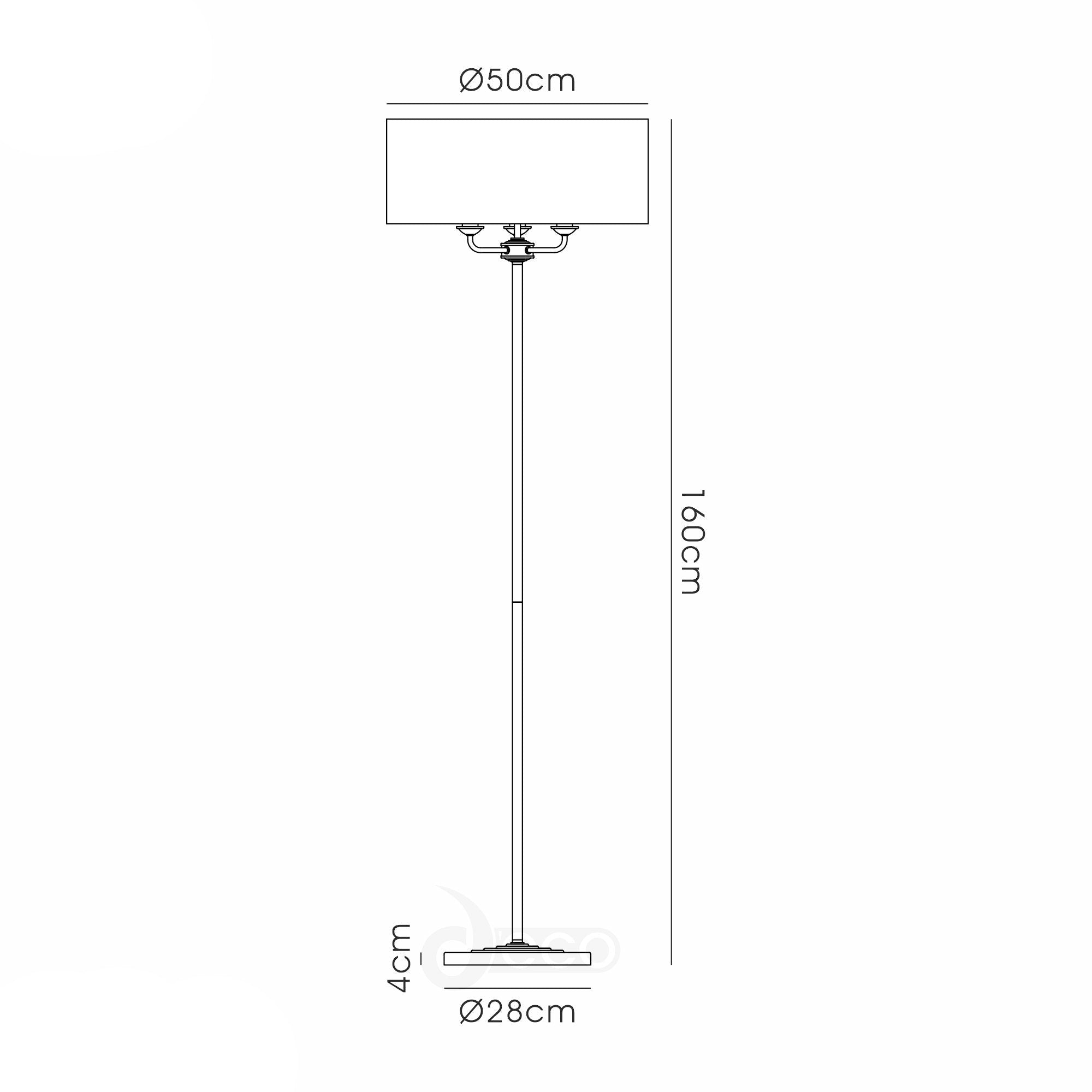 Banyan 3 Light Switched Floor Lamp Various Colours