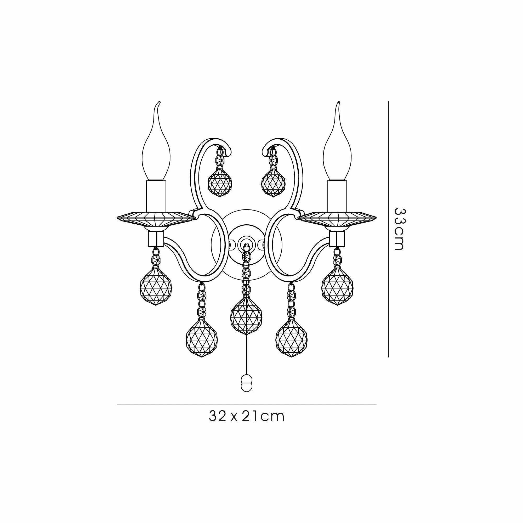 Zinta 1/2Lt Wall Lamp E14 Switched- Various Finishes