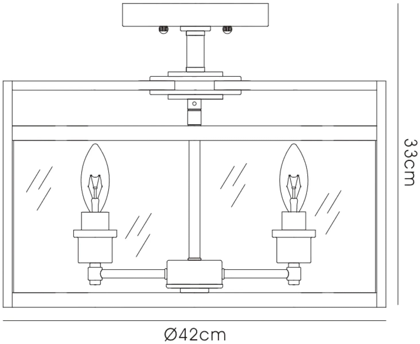 Faringdon Multi Height Pendant Semi Flush 1 Light- Matt Black & Satin Nickel