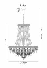 Alexandra 18/20Lt Crystal Ceiling Light - Chrome/Gold