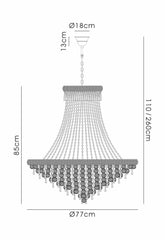 Alexandra 18/20Lt Crystal Ceiling Light - Chrome/Gold