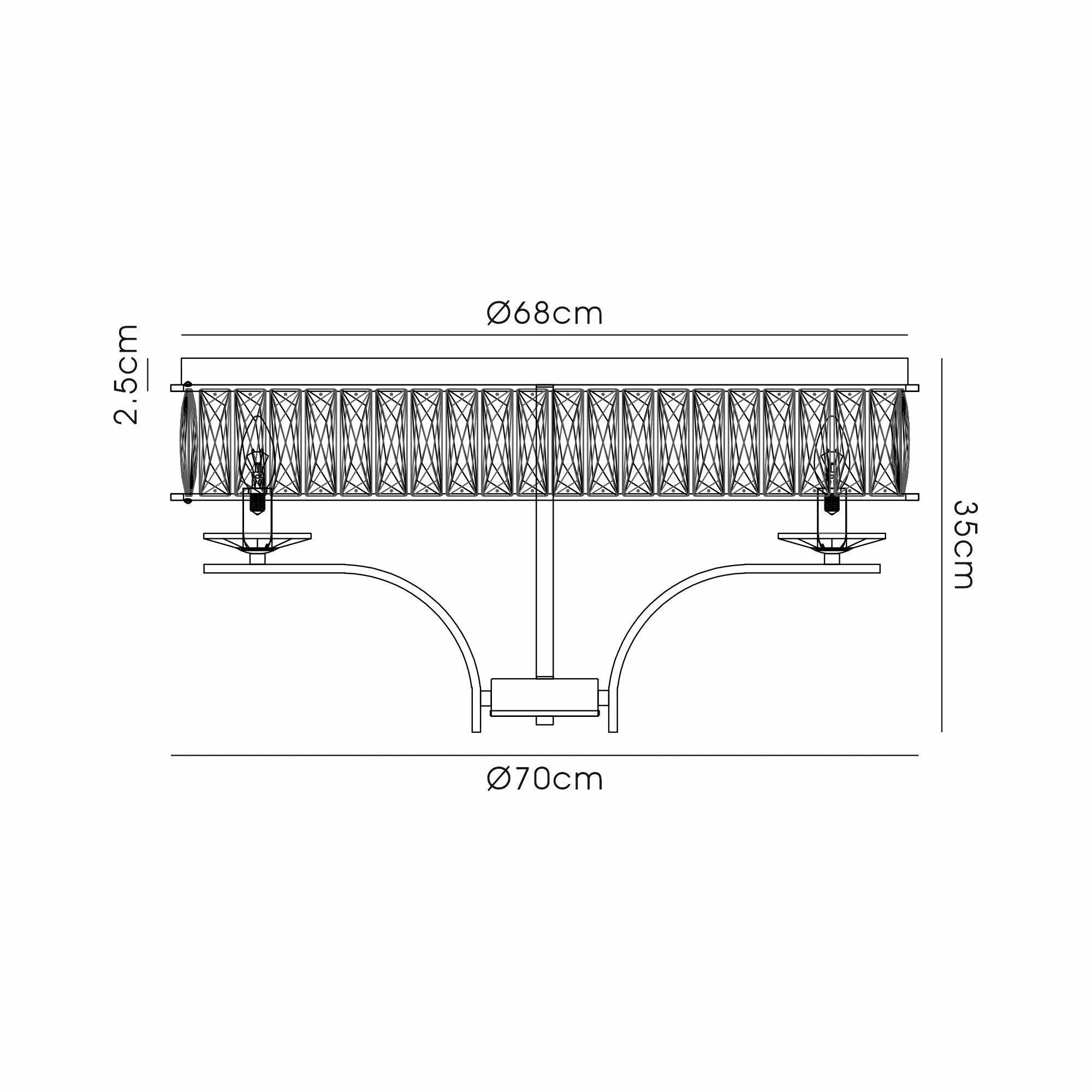 Vivienne 4/6/8Lt Flush Ceiling- French Gold/ Polished Nickel Finishes