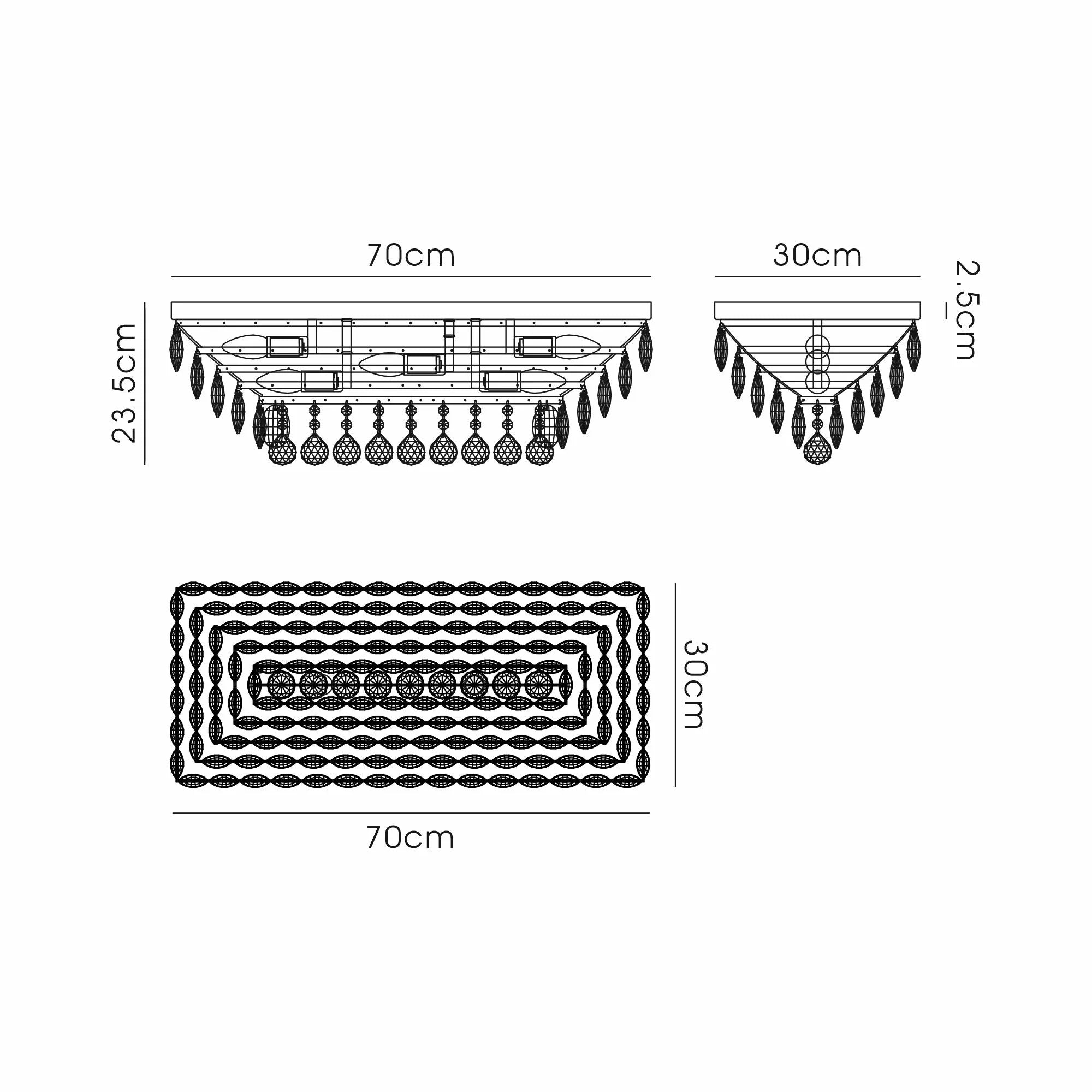 Consten Linear Flush Ceiling E14