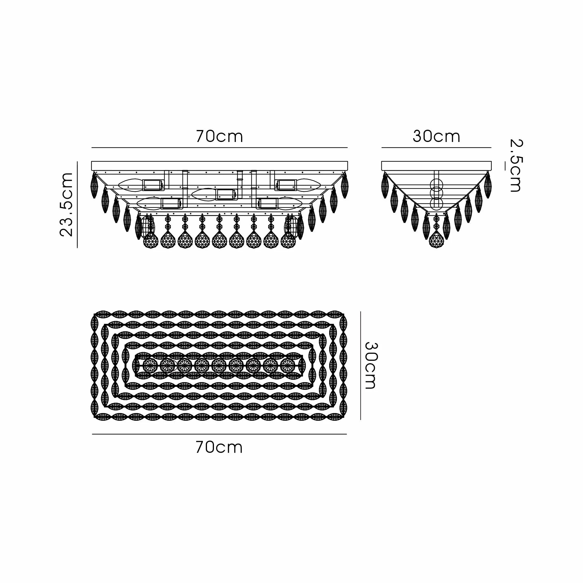 Consten Linear Flush Ceiling E14