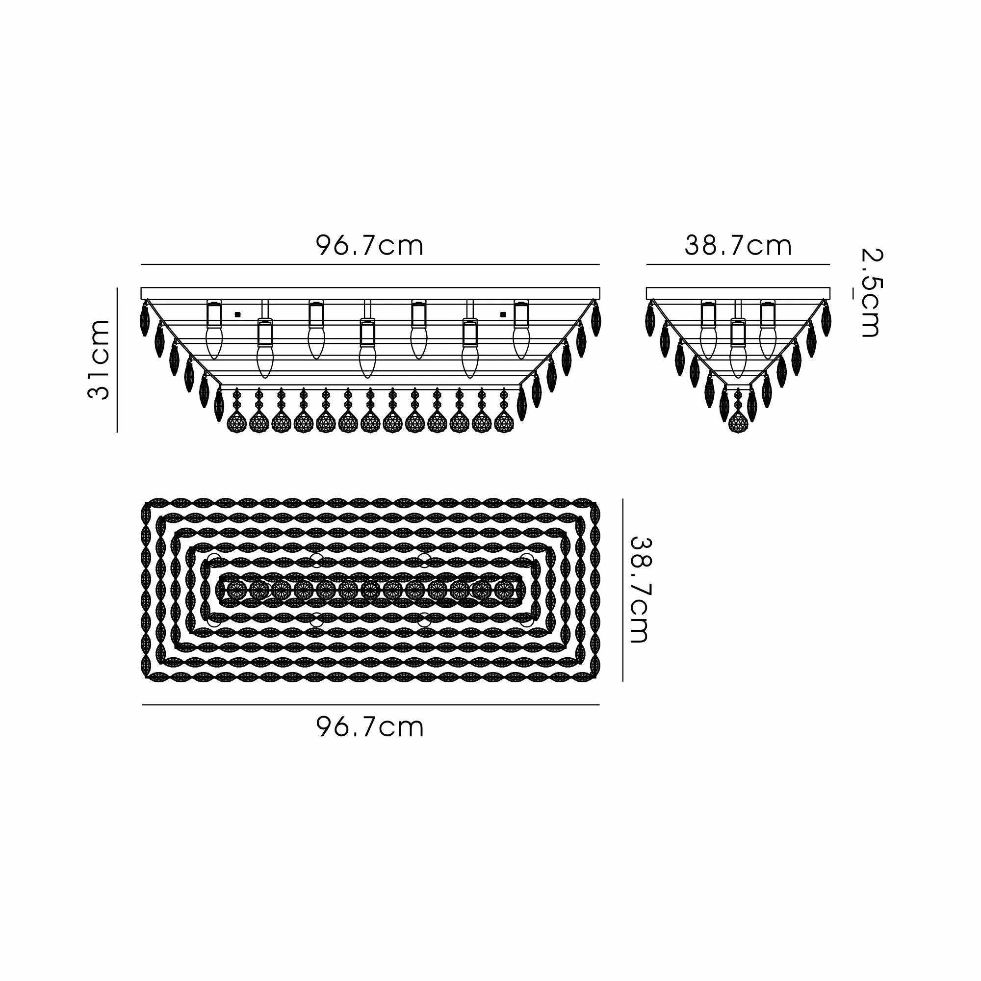 Consten Linear Flush Ceiling E14