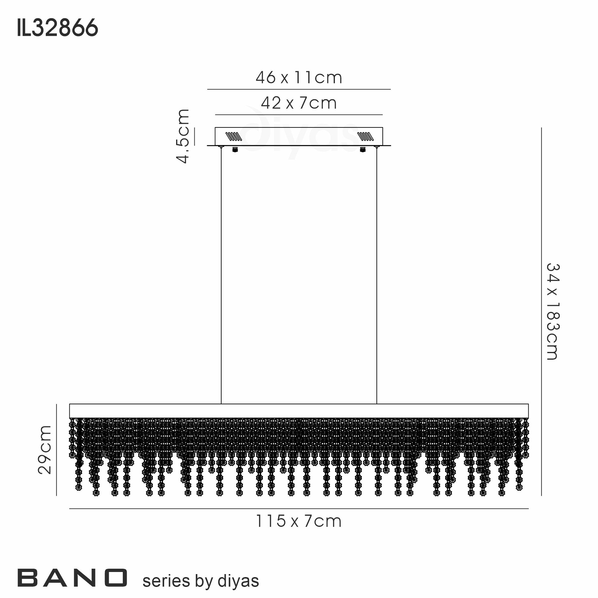 Bano LED Island Pendant - Polished Chrome/ French Gold - Various Sizes