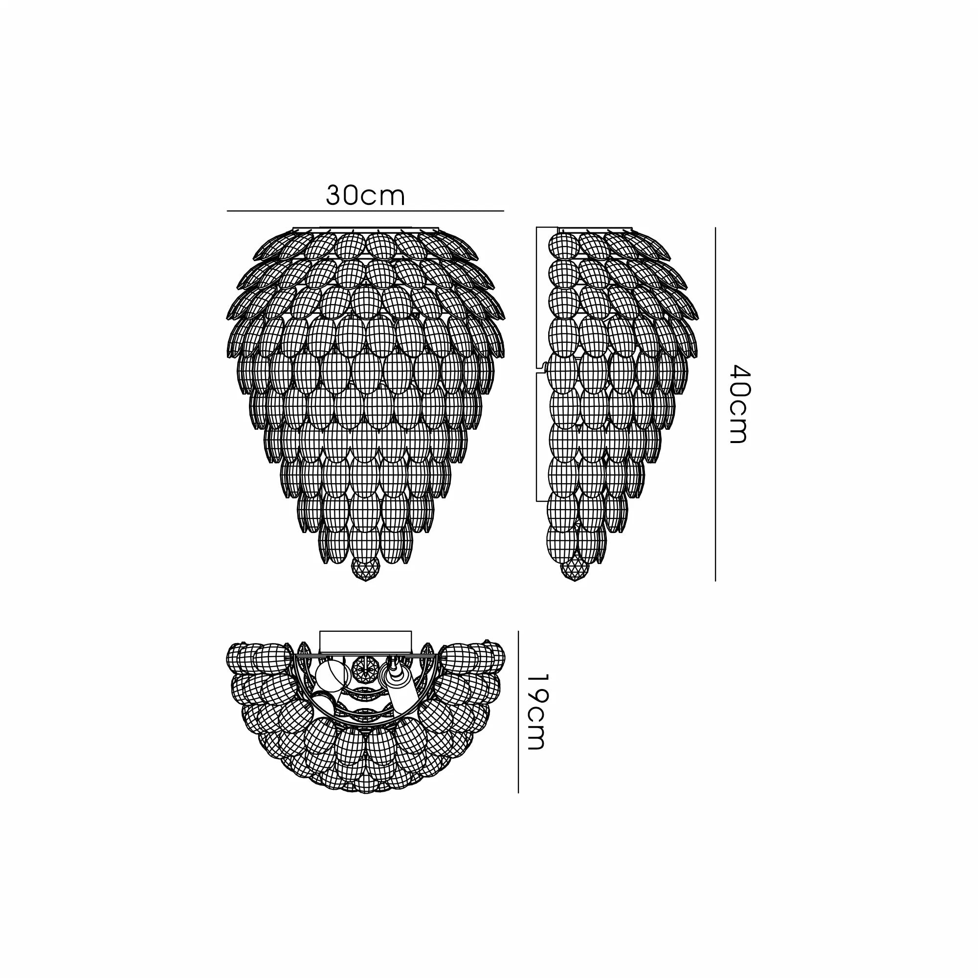 Consten Tall Wall Lamp, 4 Light, E14