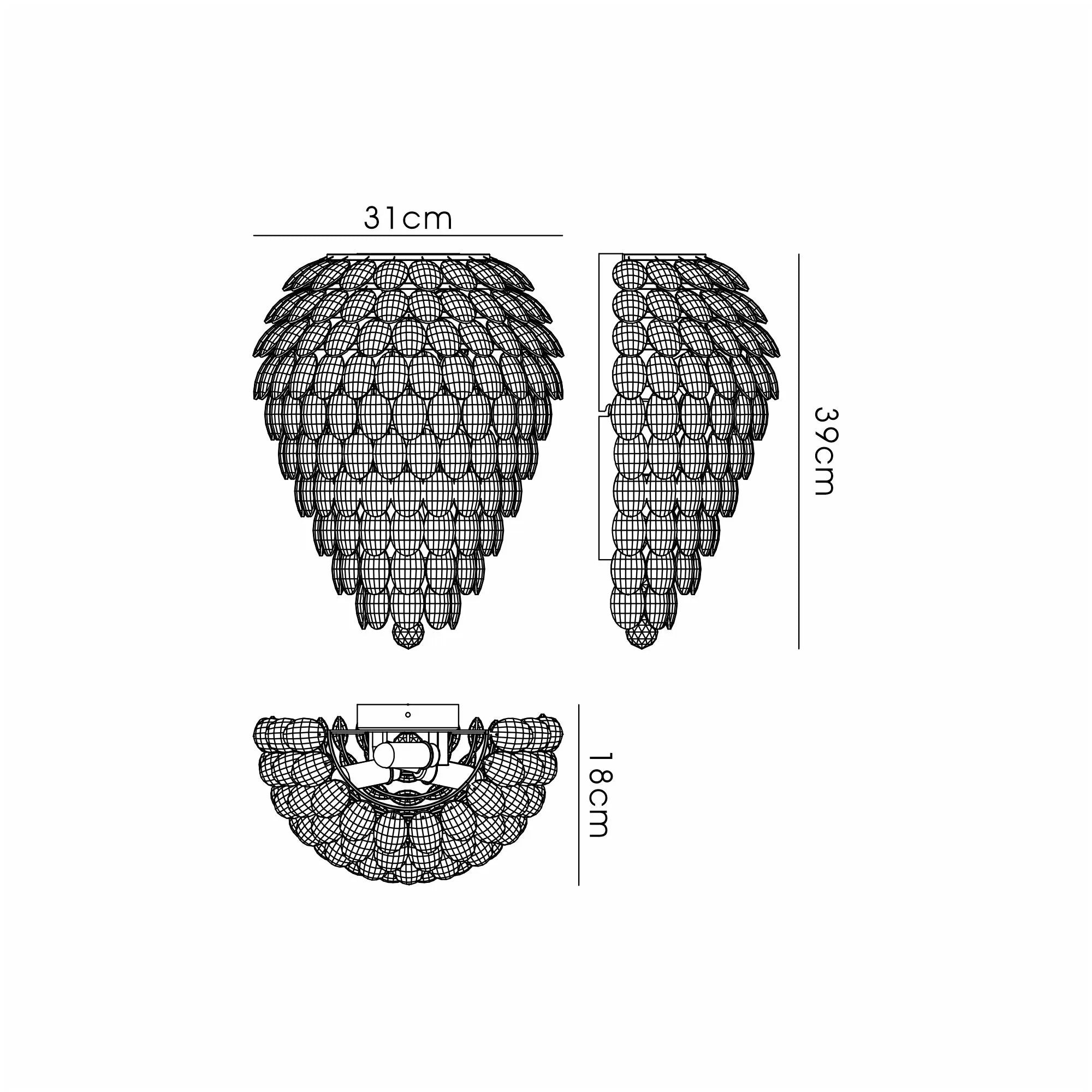 Consten IP Tall Wall Lamp, 6 Light G9, IP44