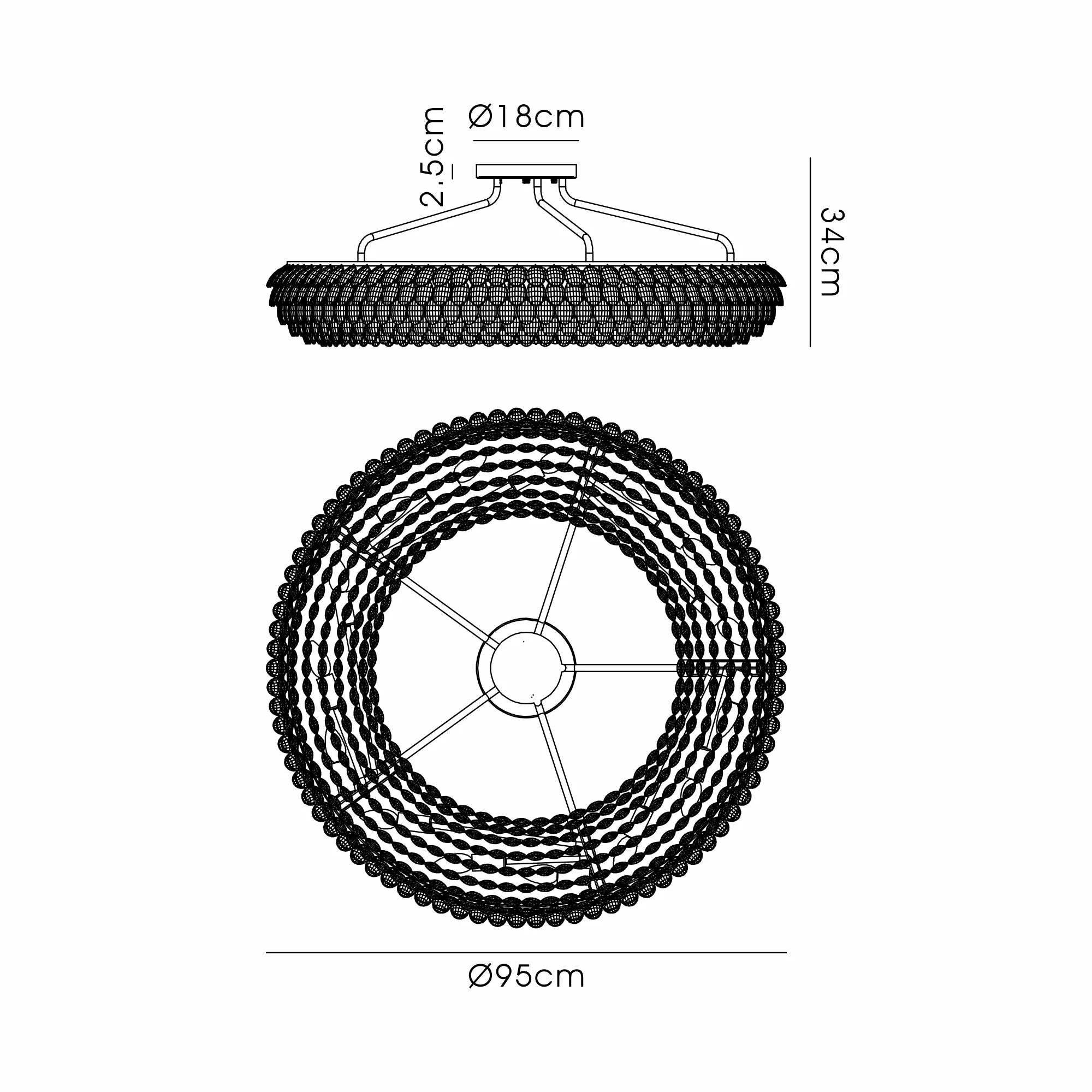 Consten Semi Flush Ring Ceiling E14