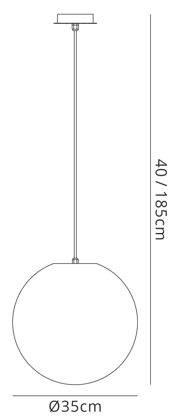 Huevo 35cm/40cm  Ball Pendant E27 Small Outdoor IP44, Opal White