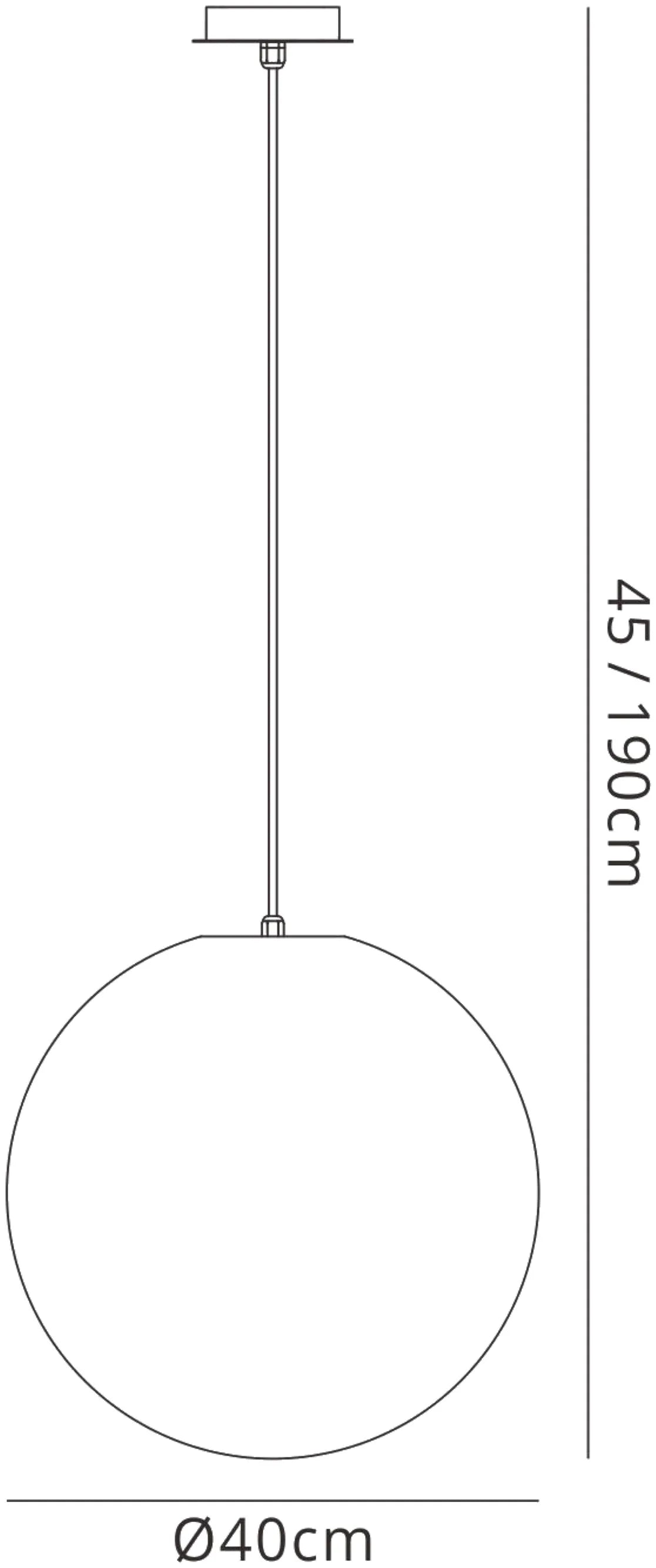 Huevo 35cm/40cm  Ball Pendant E27 Small Outdoor IP44, Opal White