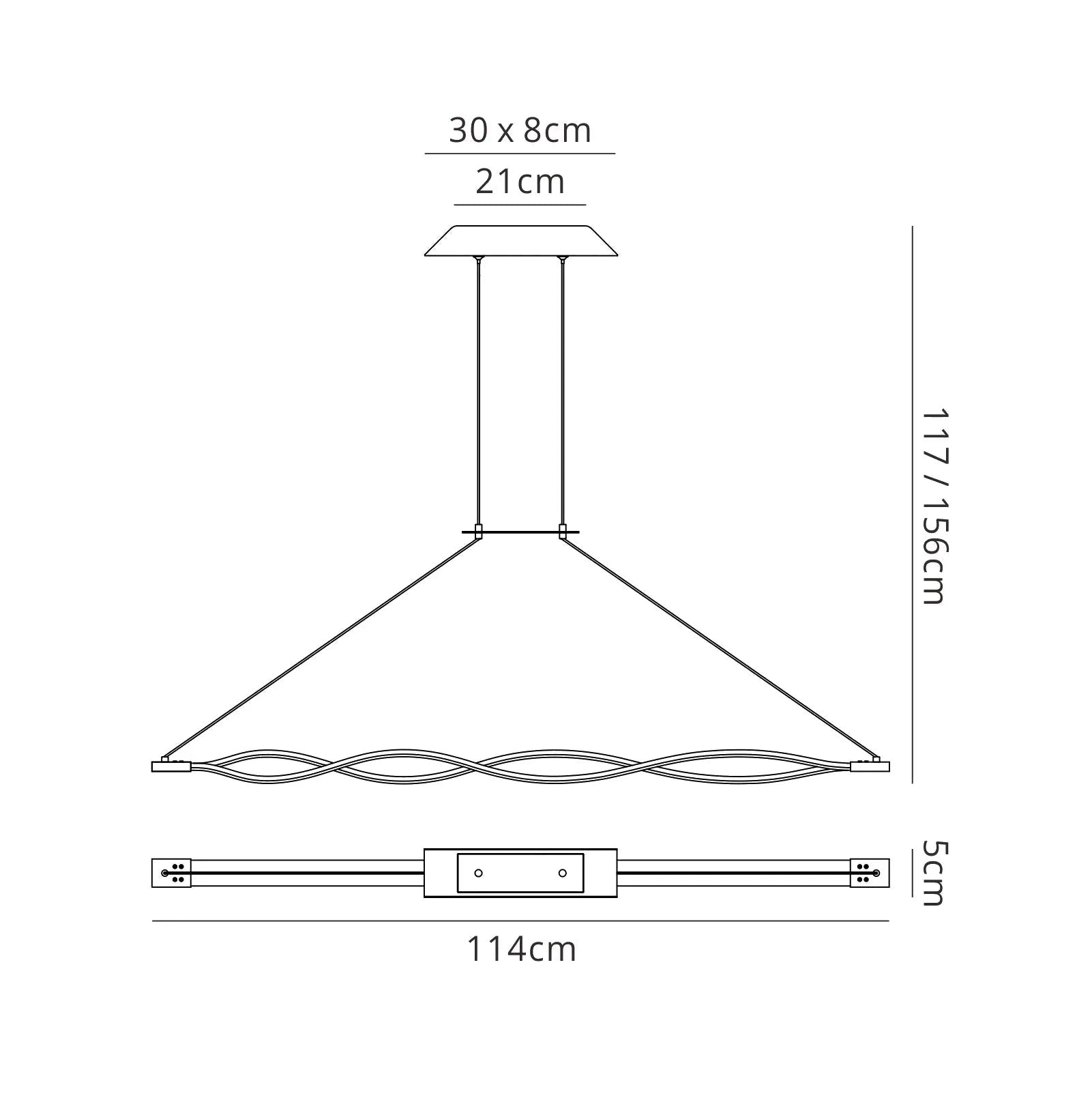 Sahara LED Linear Pendant - Chrome/Brown