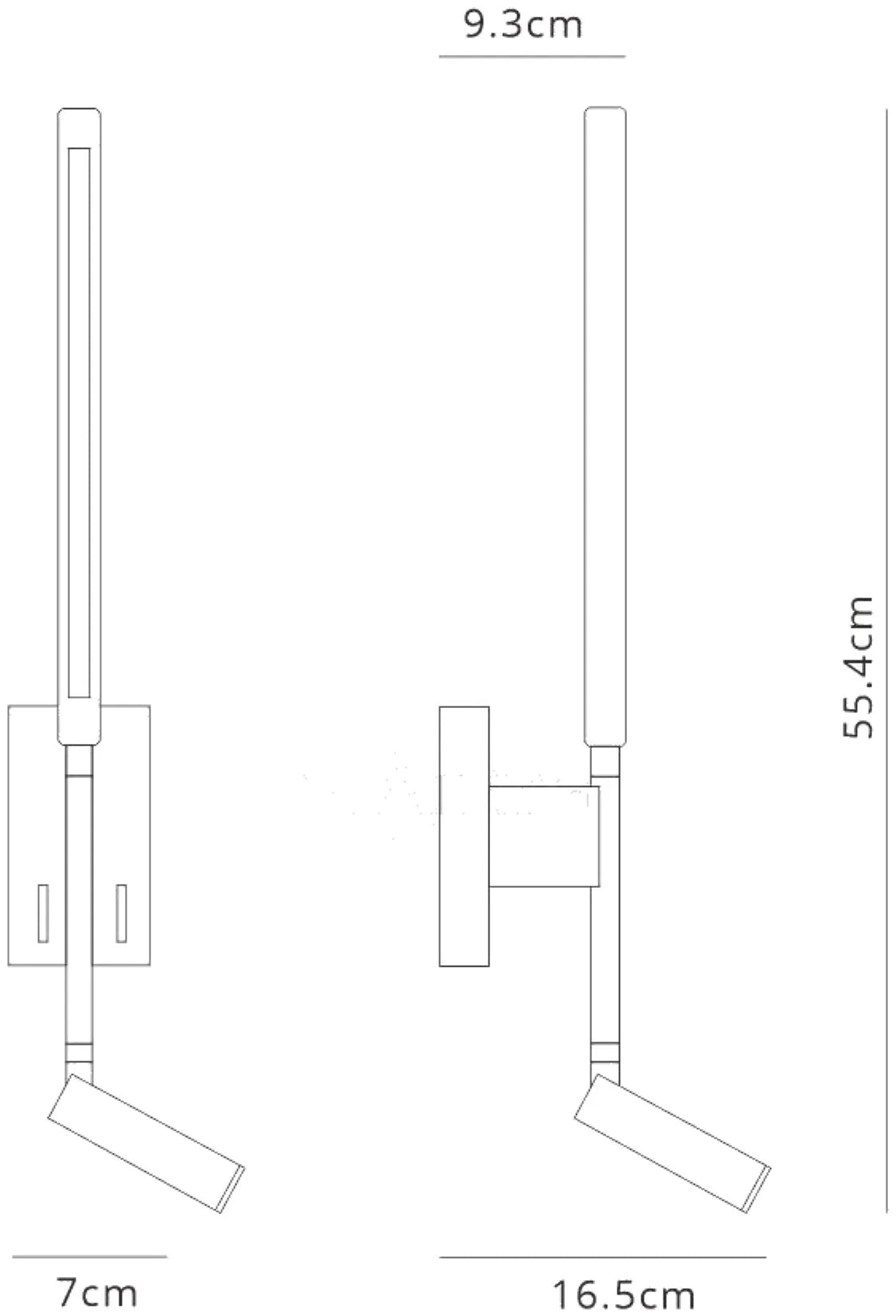 Torch 2Lt Reading Light - Black/White