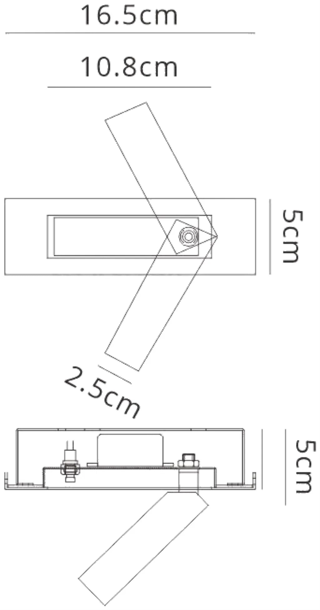 Gokova 1Lt Recessed Wall Light - Black/White
