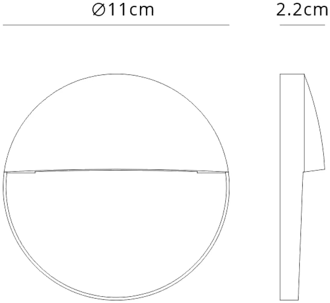 Baker Outdoor Wall Lamp Small Round, 3W LED, 3000K, 155lm, IP54, Anthracite, 3yrs Warranty