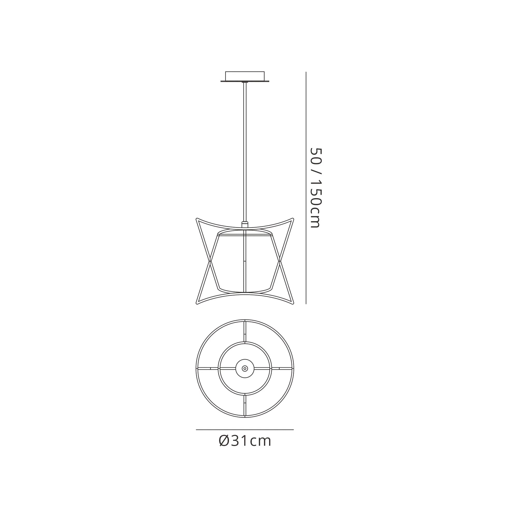 Polinesia  19cm/ 31cm/ 60cm Pendant E27, IP44, Beige Oscu, 2yrs Warranty