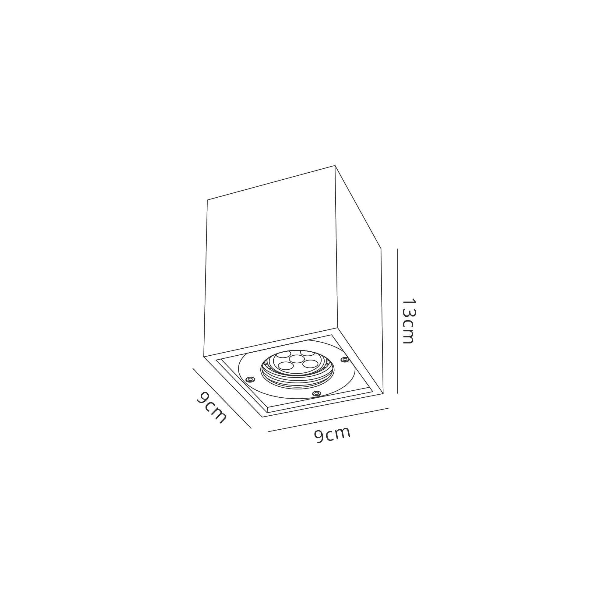 Levi 9cm Round/ Rectangle Spotlight- White/ Grey Concrete Finishes