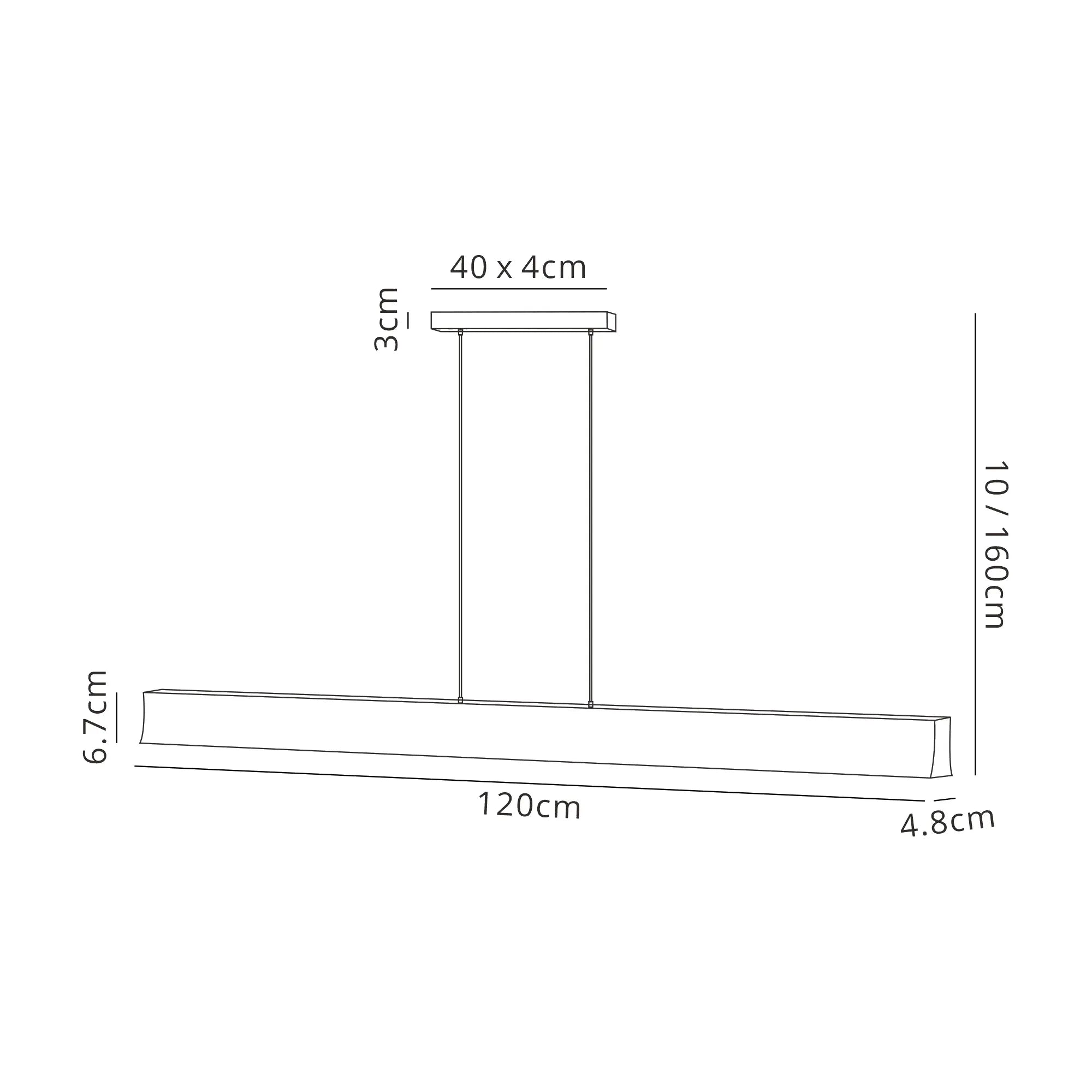 Hanok 3000/4000K LED Linear Pendant - Black/White