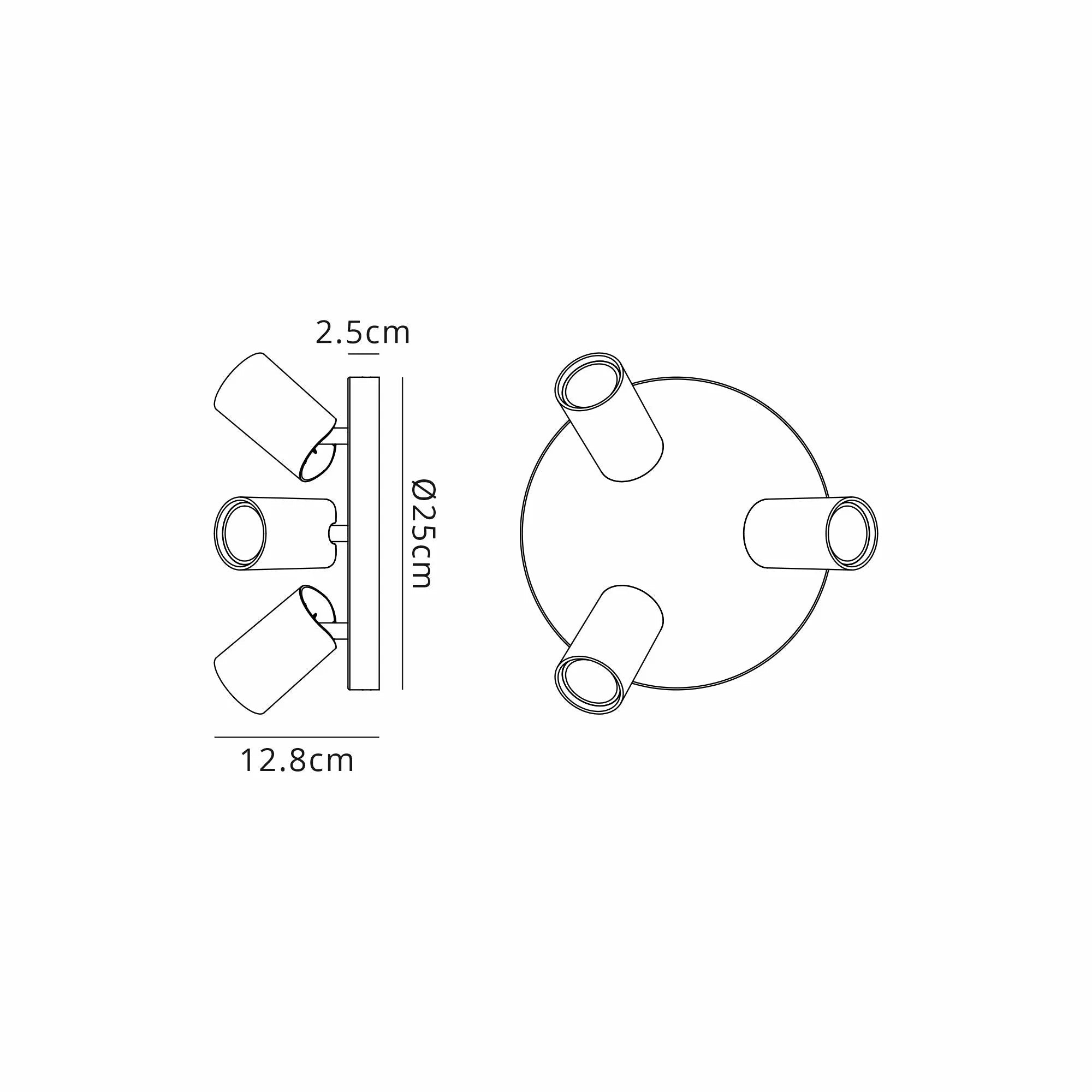 Sal 3Lt Plate Spotlight GU10 - Black/White