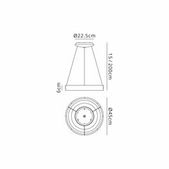 Niseko LED Ring Pendant - Wood/White