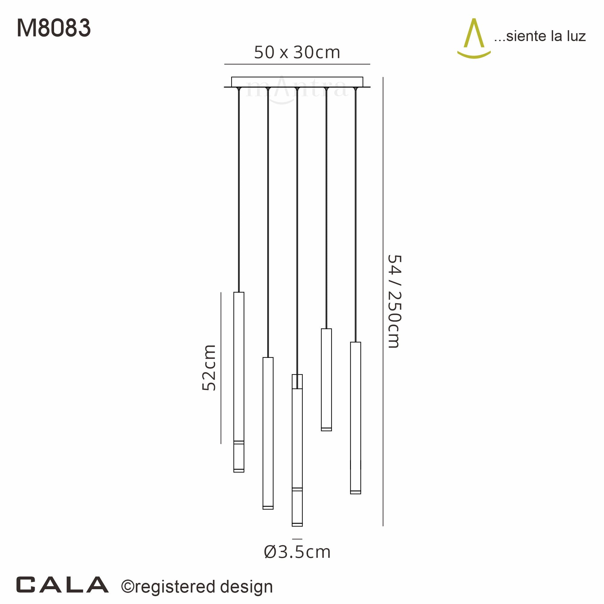 Cala 8Lt/14Lt Pendant  - Sand White/Sand Black/Gold/Rust Brown