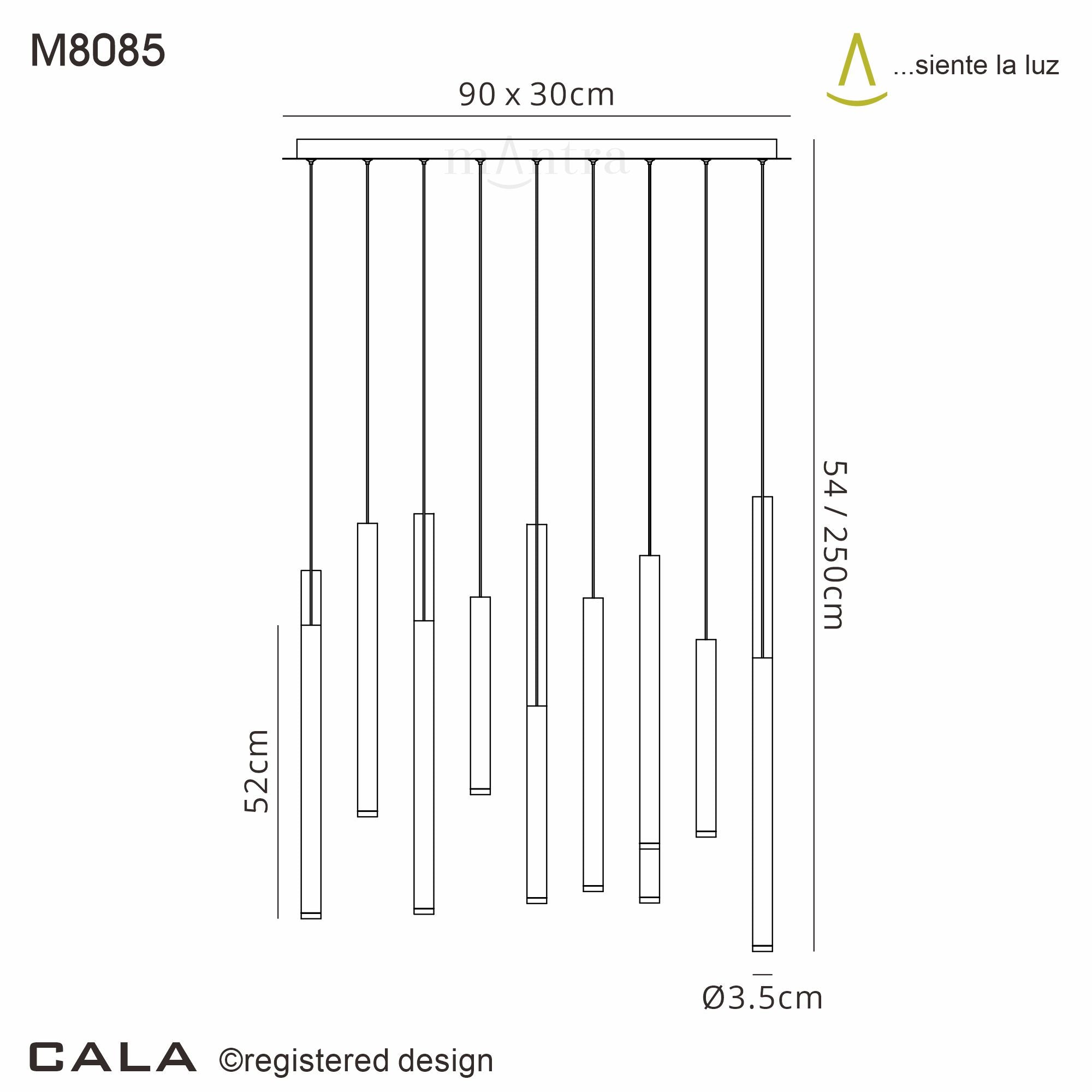 Cala 8Lt/14Lt Pendant  - Sand White/Sand Black/Gold/Rust Brown