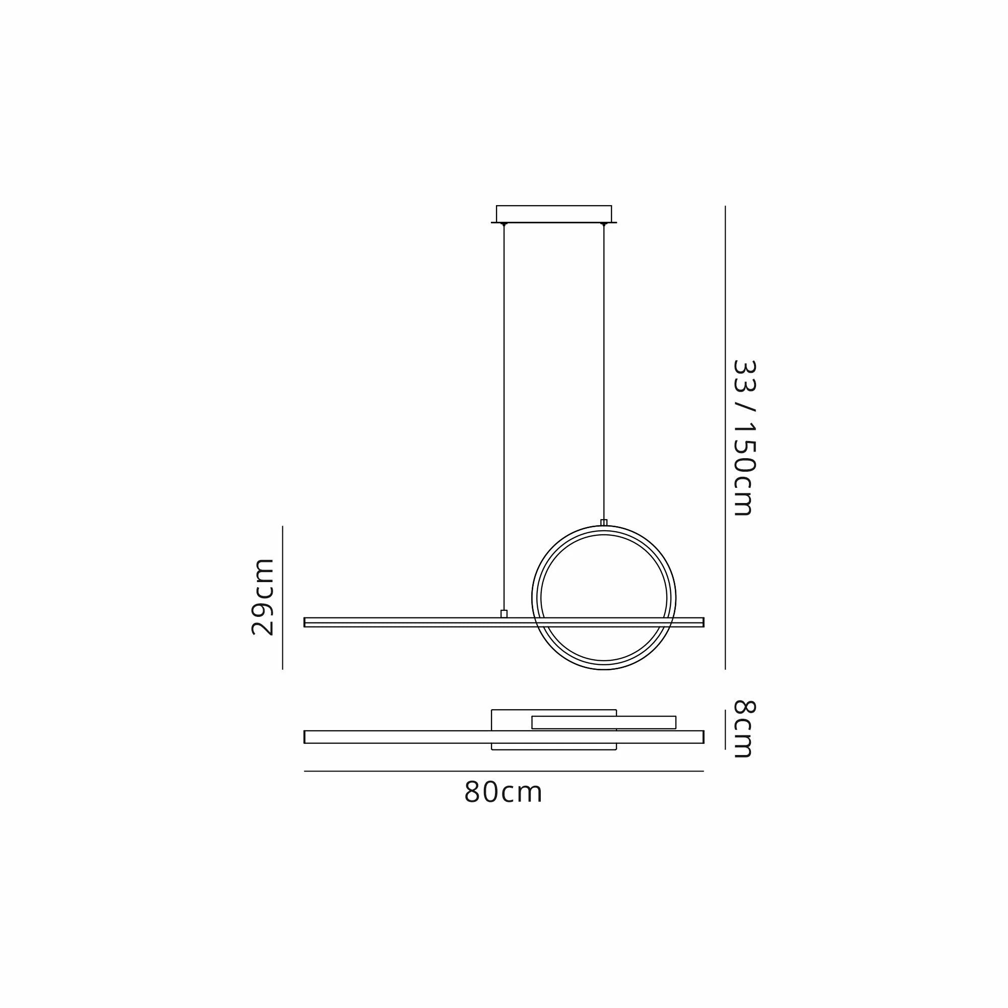 Kitesurf Loop Over LED Pendant - Black/White