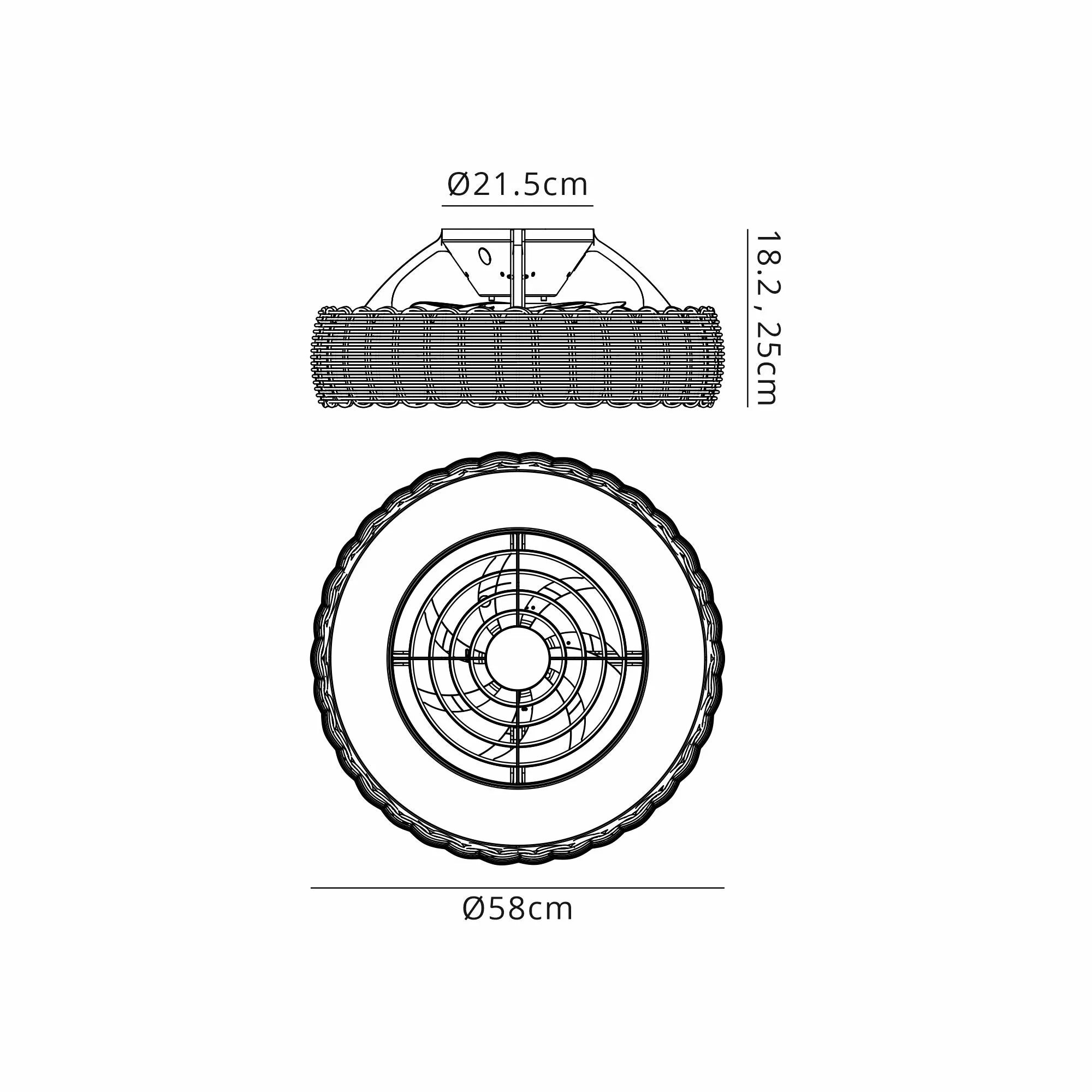 Kilimanjaro LED Fan Remote Control - Rattan
