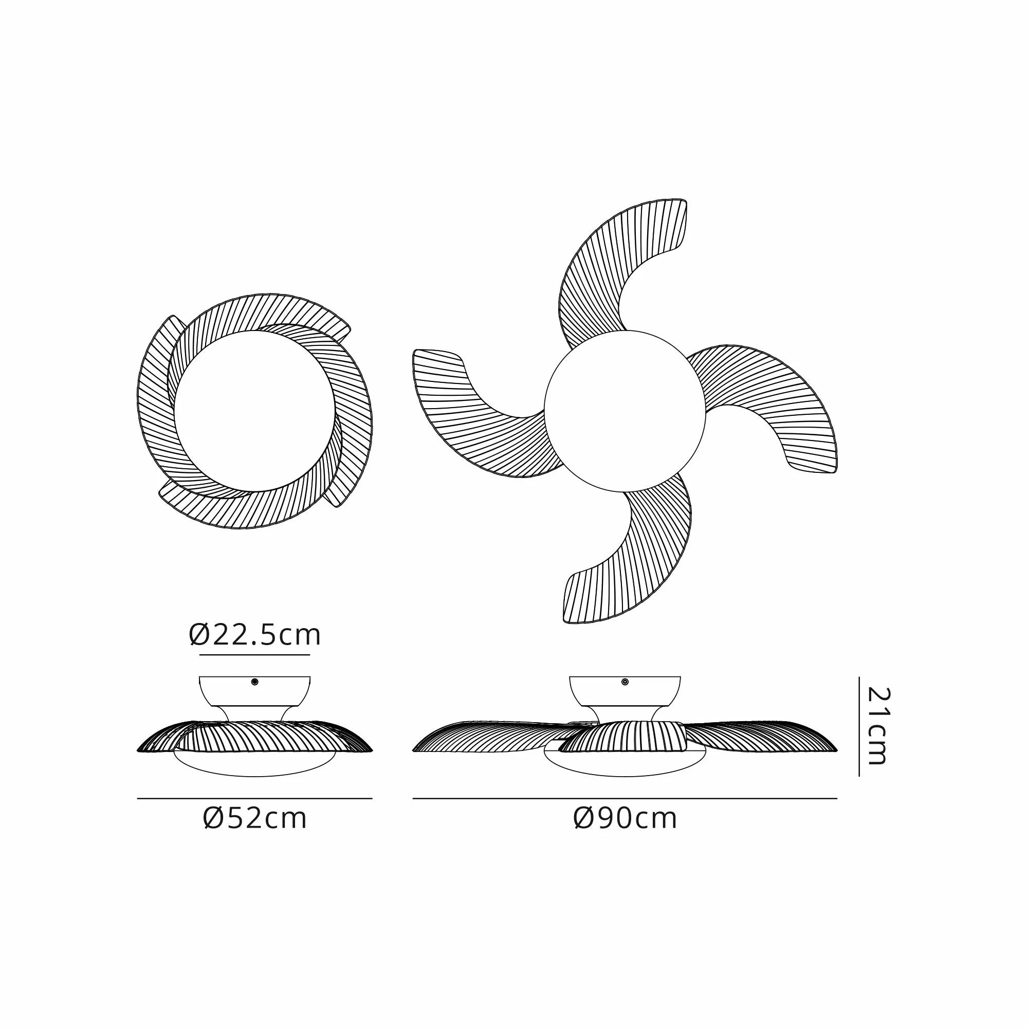 Aloha LED Fan Light W/ Remote Control - White/Wood