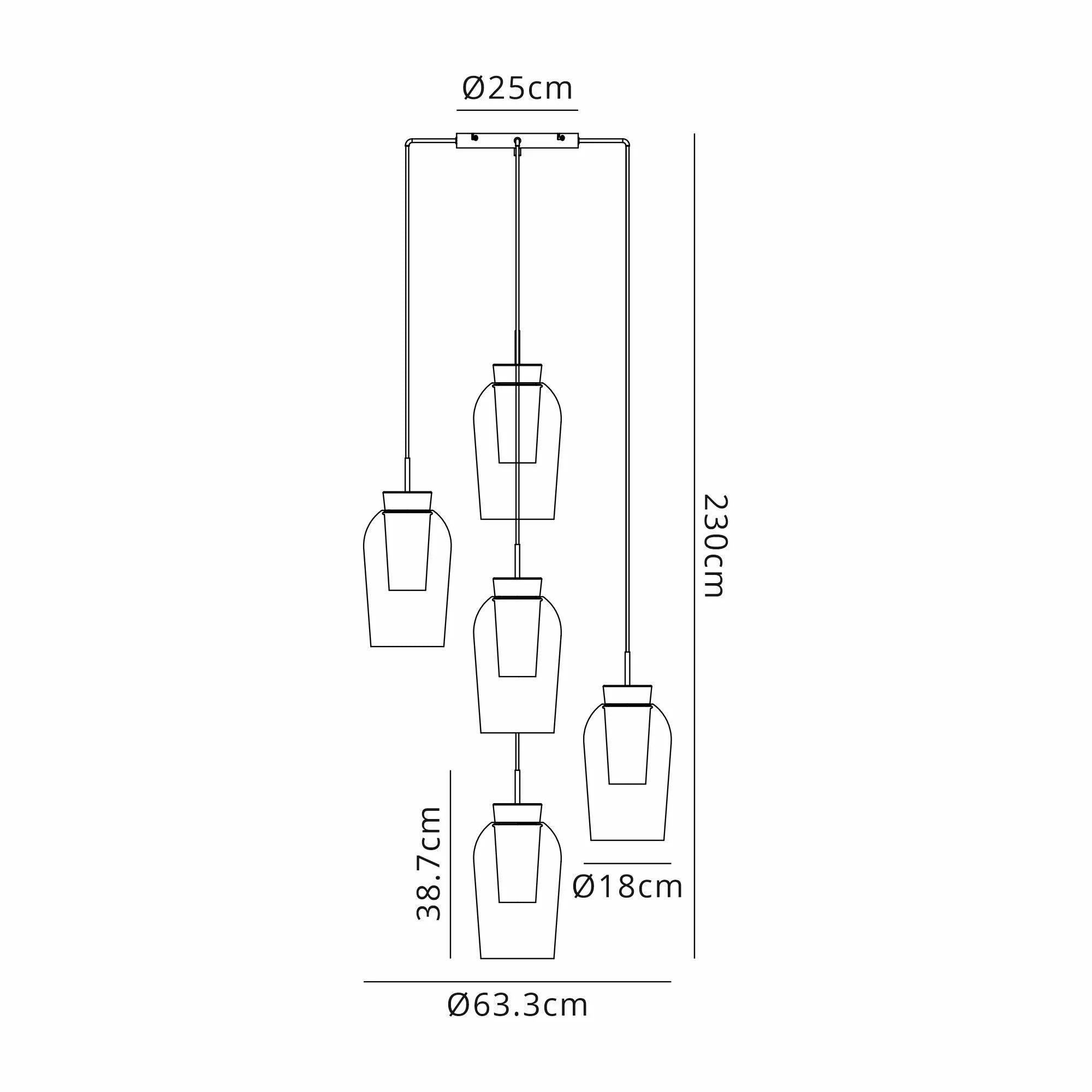 Nora Round Cluster Pendant Adjustable E27