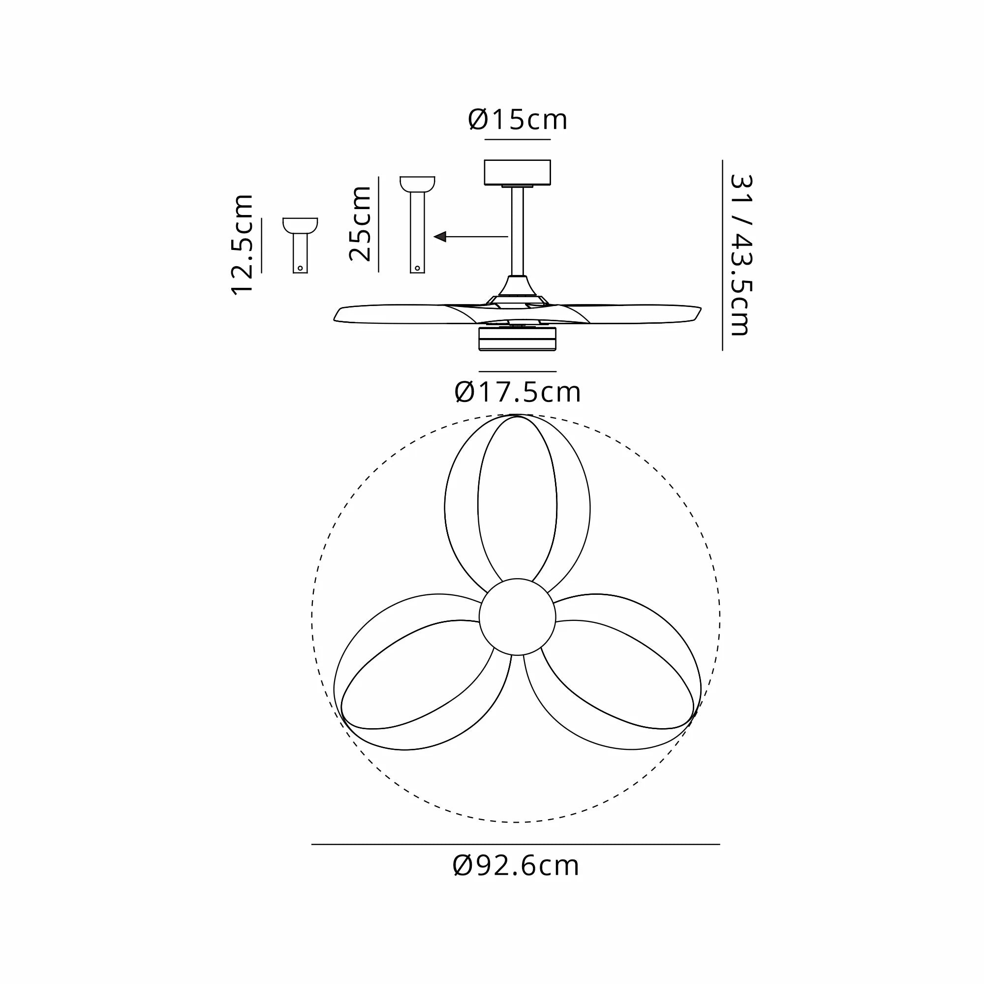 Infinty LED Fan Light w/ Remote Control - Various Colours