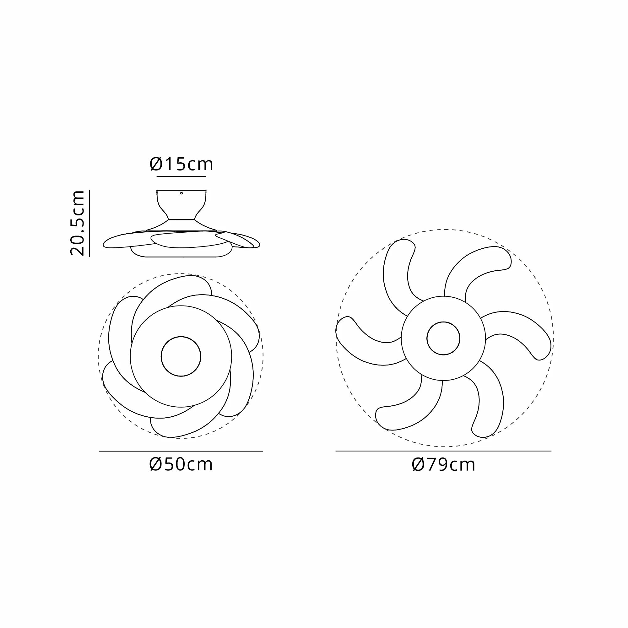 Flowers LED Fan Light W/ Remote Control - Black/White