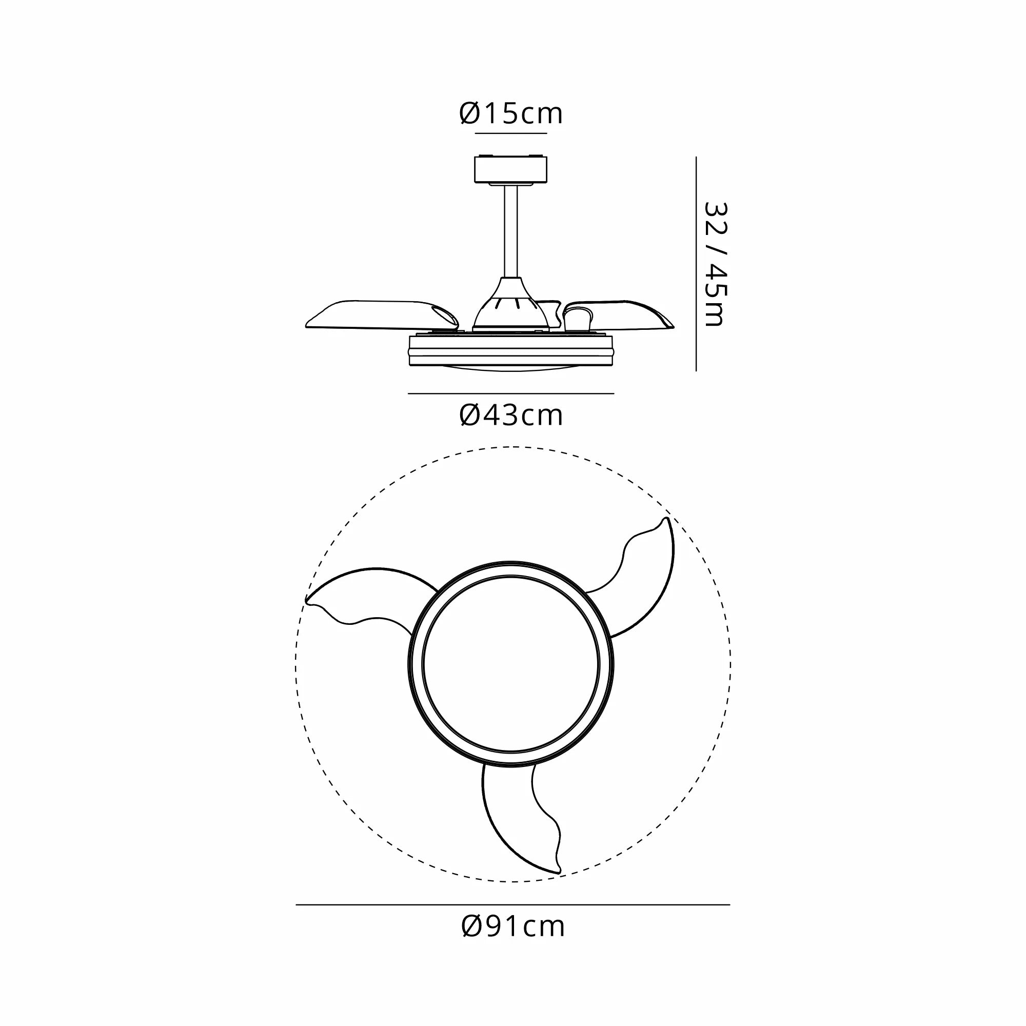 North LED Light Fan W/ Remote Control - Various Colours